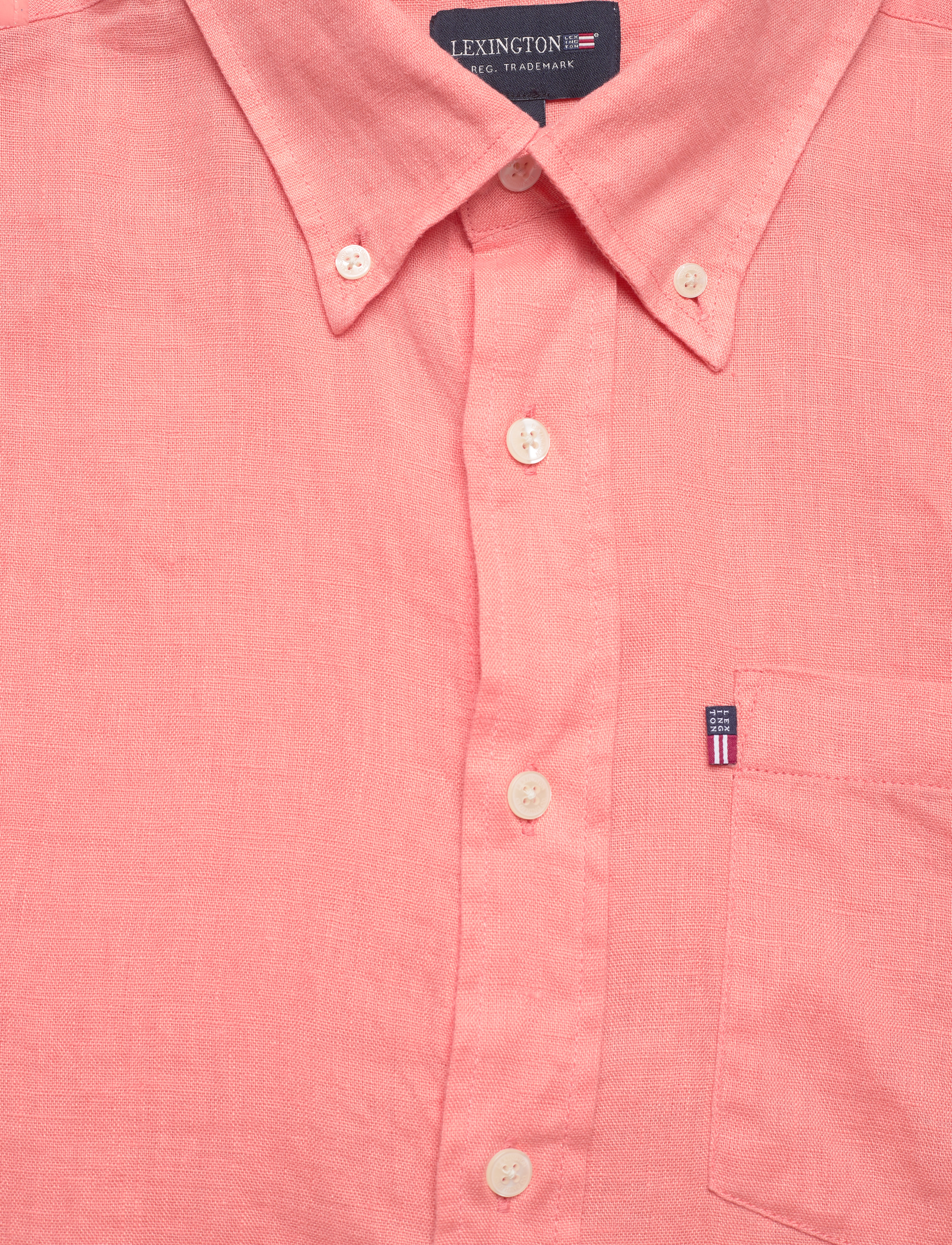 Lexington Clothing - Casual Linen B.D Shirt - coral - 2