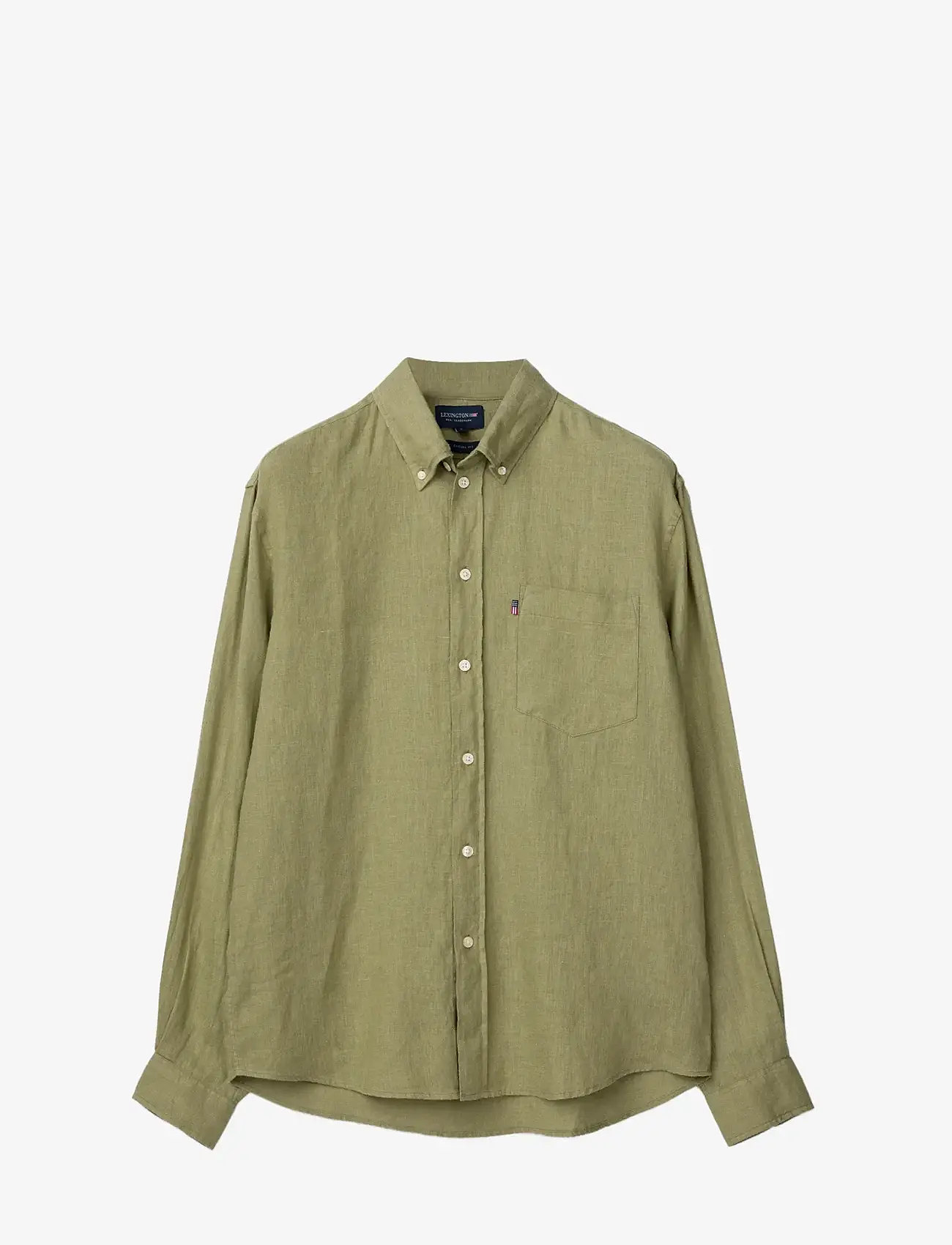 Lexington Clothing - Casual Linen B.D Shirt - linneskjortor - green - 1