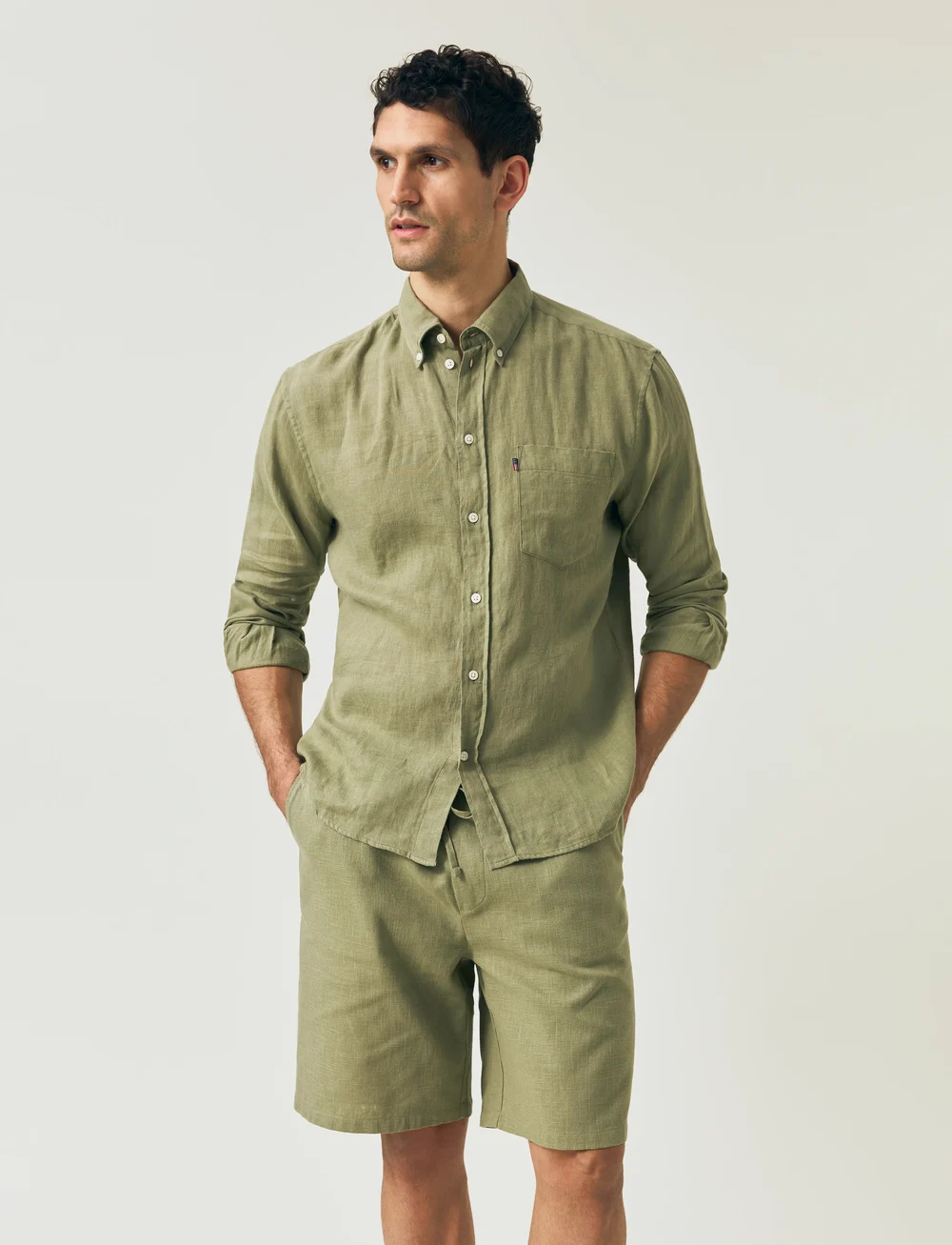 Lexington Clothing - Casual Linen B.D Shirt - linen shirts - green - 2