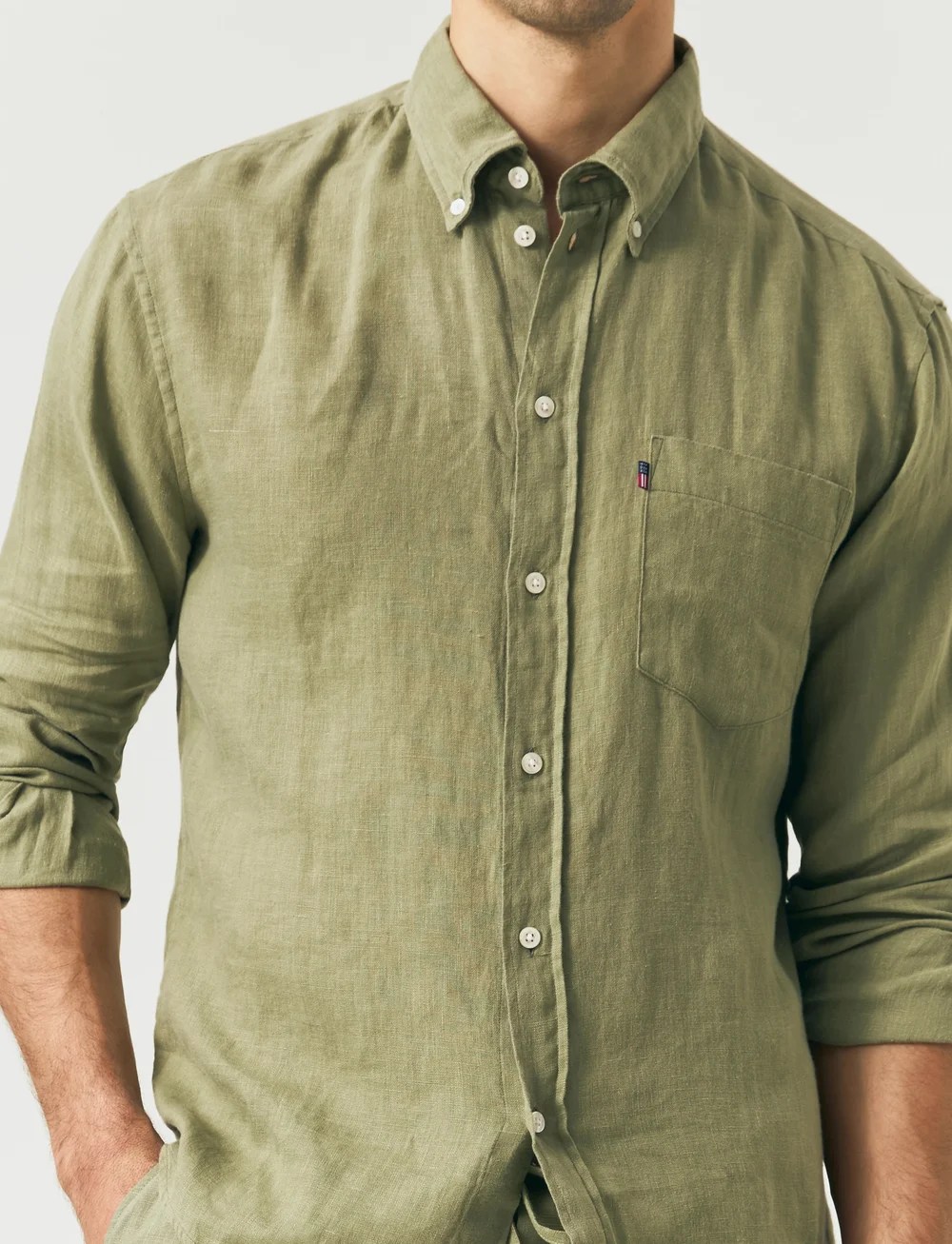 Lexington Clothing - Casual Linen B.D Shirt - linen shirts - green - 4