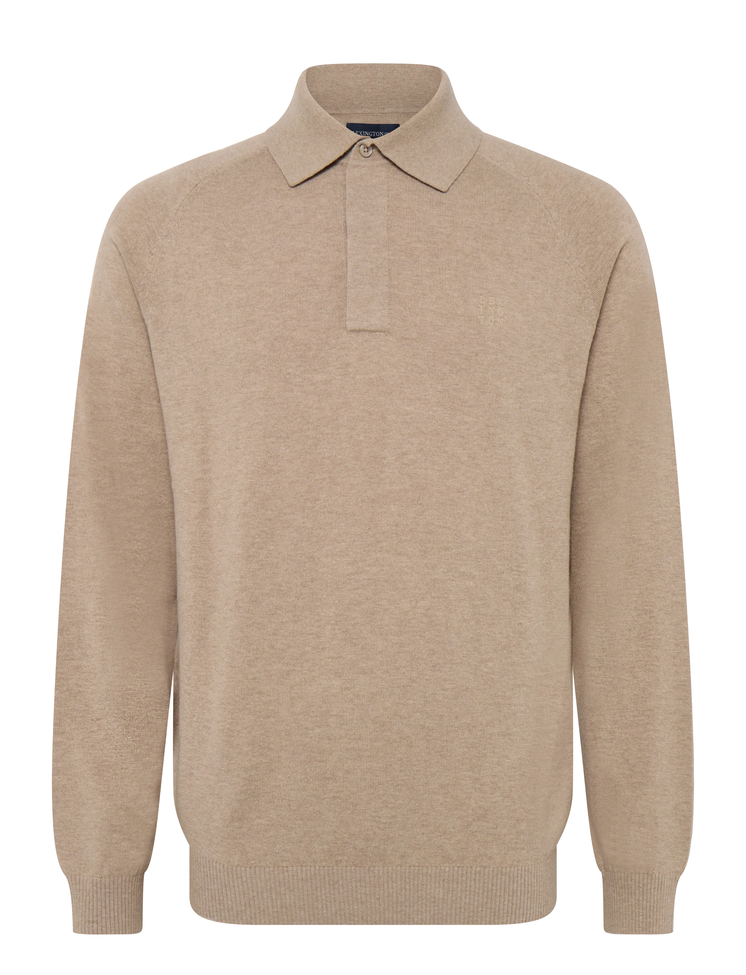 Lexington Clothing Extra-Fine Merino Blend Rugby Shirt - Kootud polosärgid - LIGHT BROWN / beige