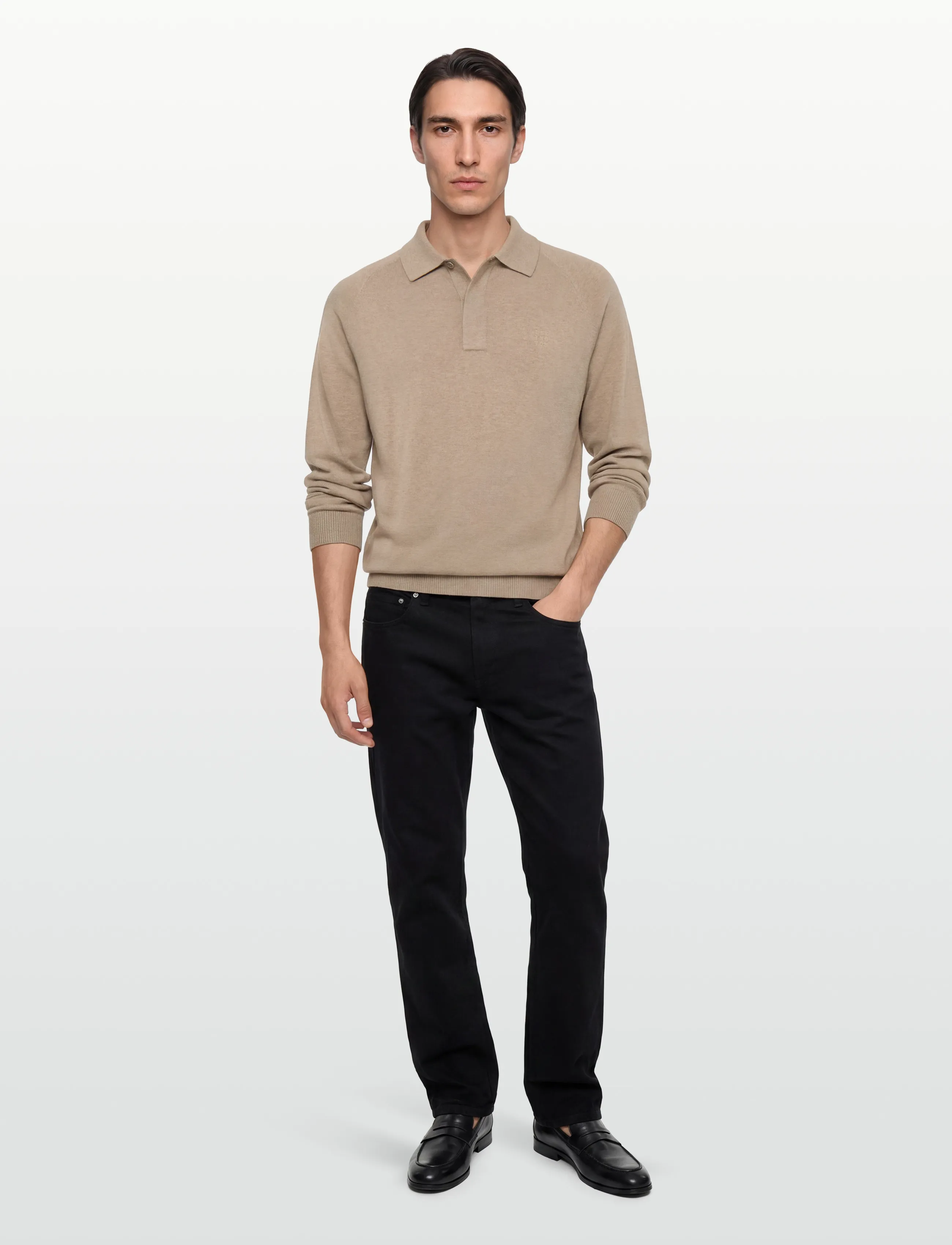 Lexington Clothing - Extra-Fine Merino Blend Rugby Shirt - light brown - 0