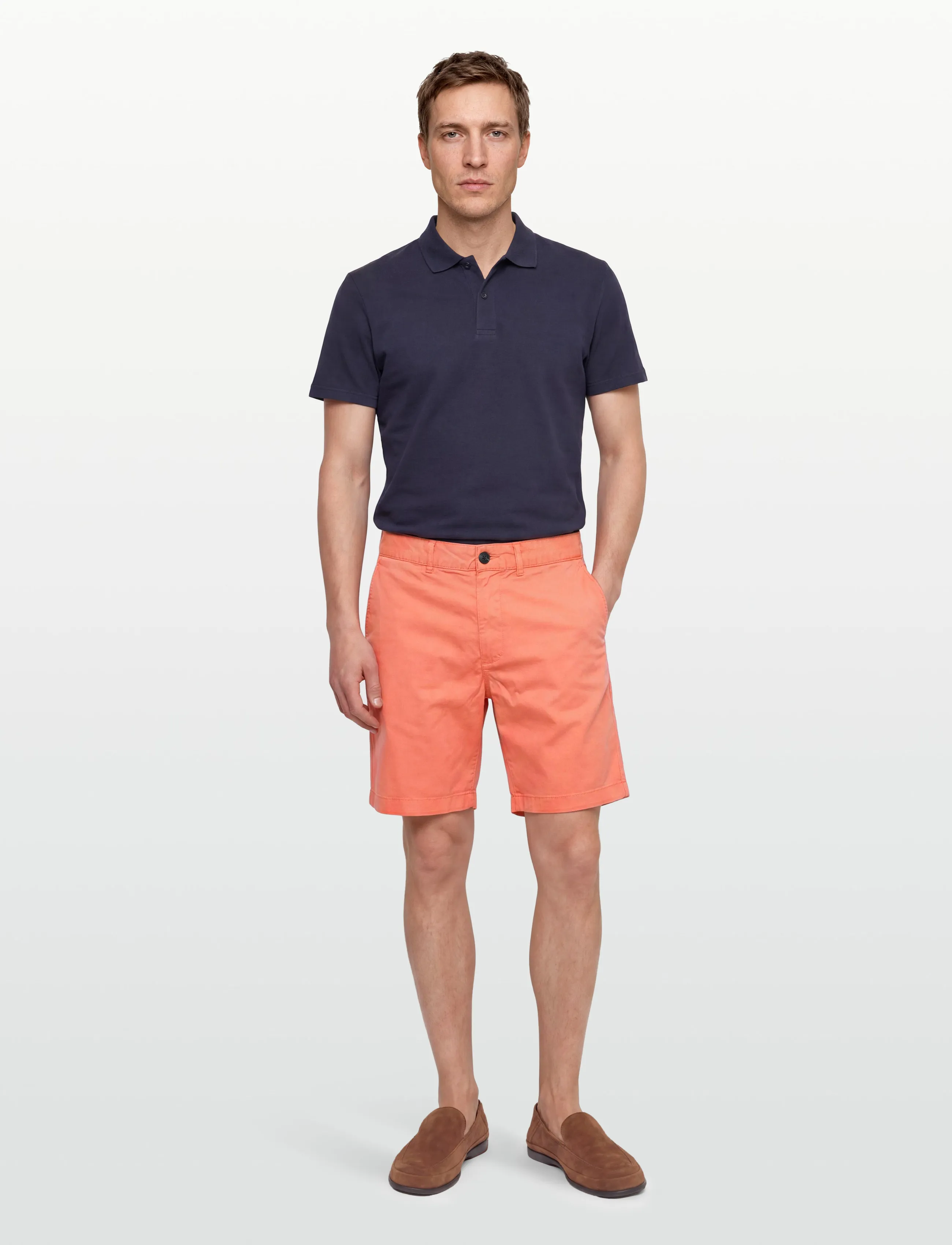 Lexington Clothing - Classic Cotton Twill Shorts - spodenki chinos - coral - 0