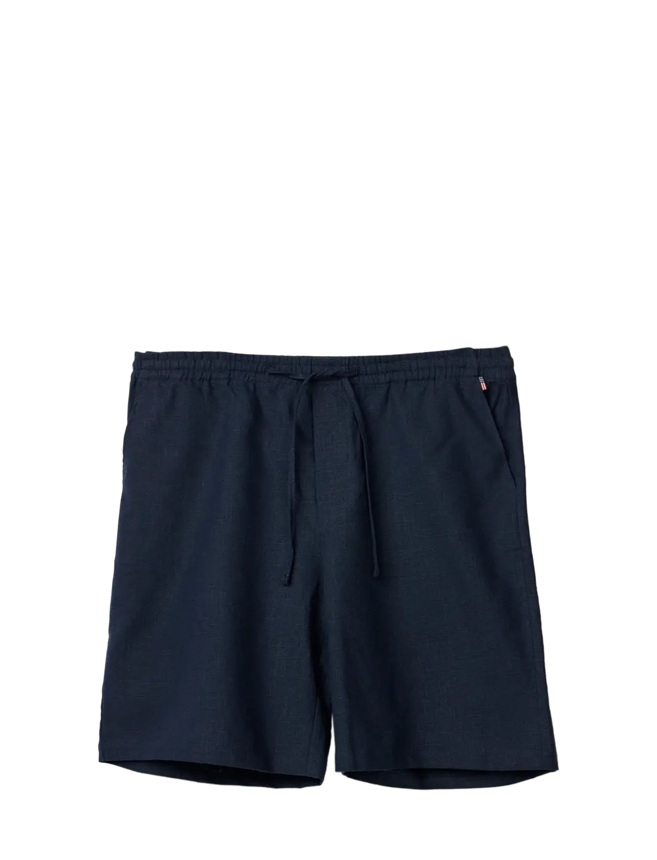 Casual Linen Blend Shorts - DARK BLUE
