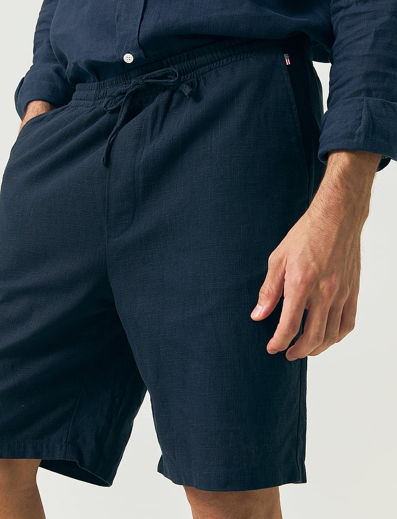 Lexington Clothing - Casual Linen Blend Shorts - linneshorts - dark blue - 3