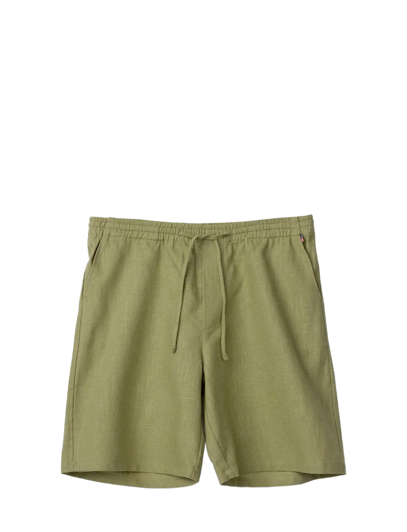 Casual Linen Blend Shorts - GREEN