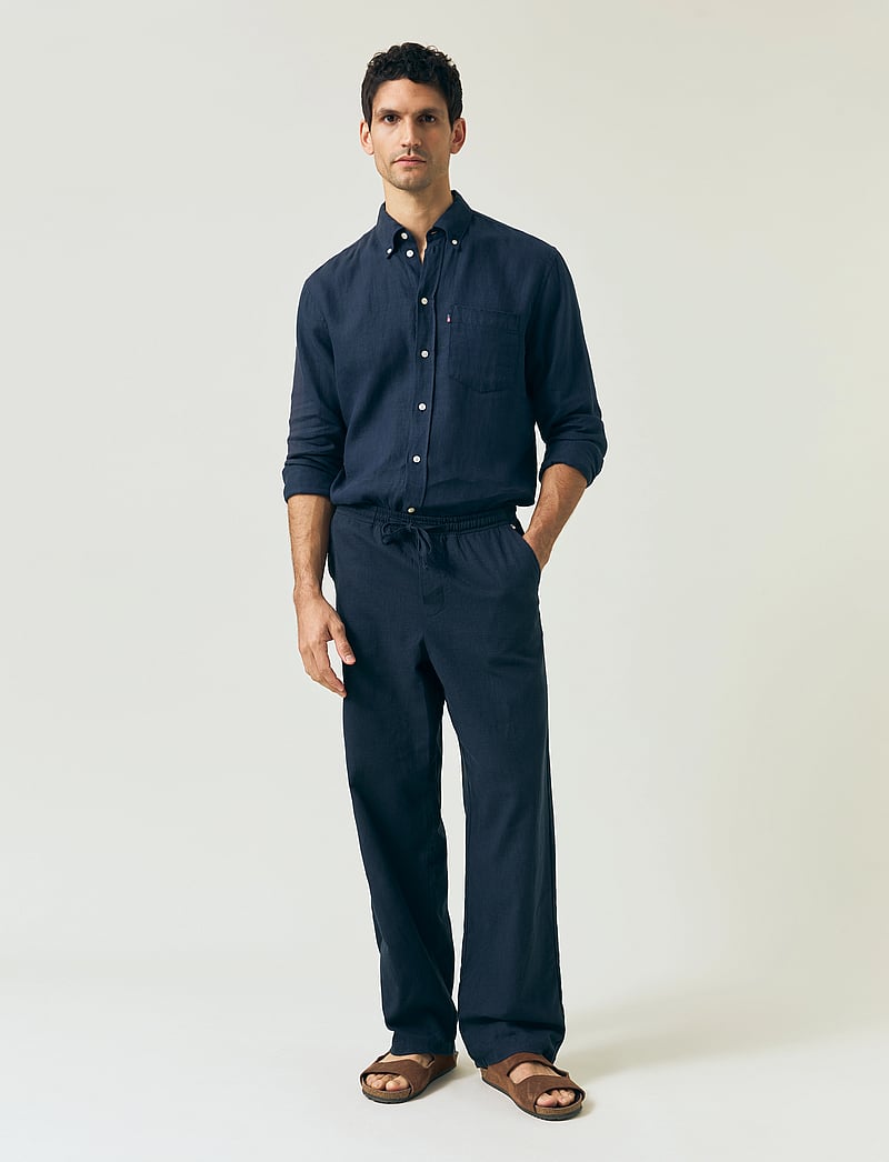 Lexington Clothing - Casual Linen Blend Pants - linen trousers - beige - 0