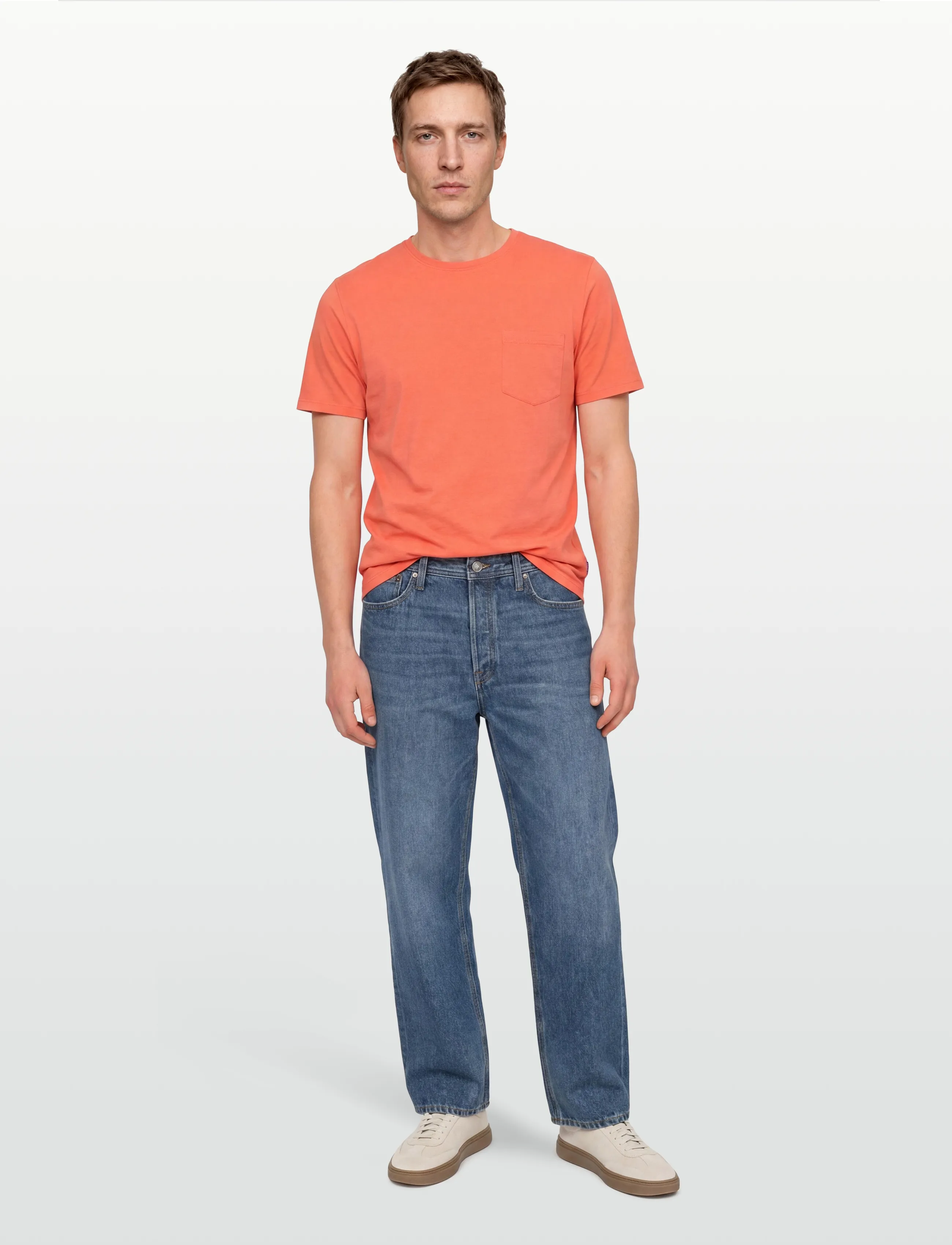 Lexington Clothing - Midweight Faded Tee - najniższe ceny - coral - 0