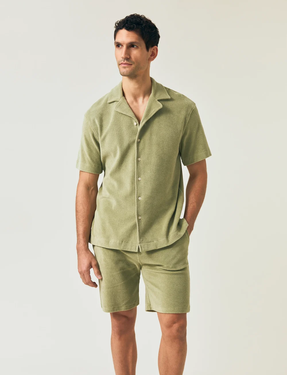 Lexington Clothing - Camp Organic Cotton Terry Shirt - kortärmade skjortor - green - 2