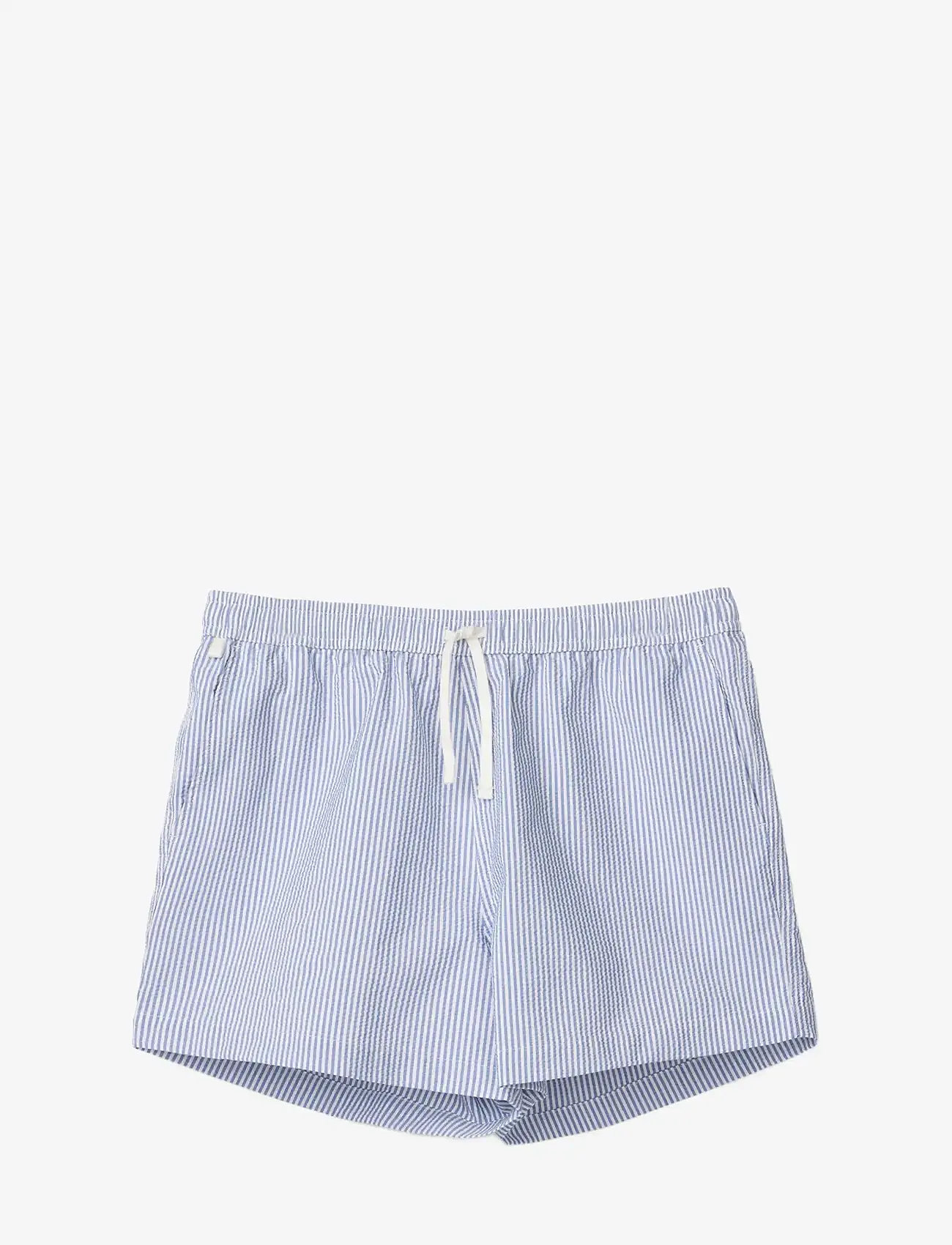 Lexington Clothing - Striped Seersucker Swim Trunks - badeshortser - blue/white stripe - 1