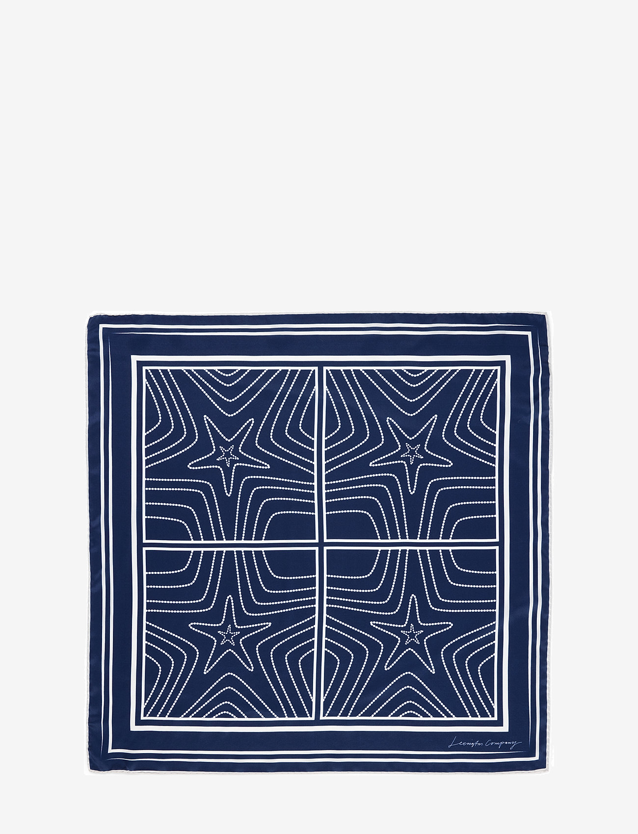 Lexington Clothing - Small Starfish Printed Silk Scarf - sjalar - blue print - 0