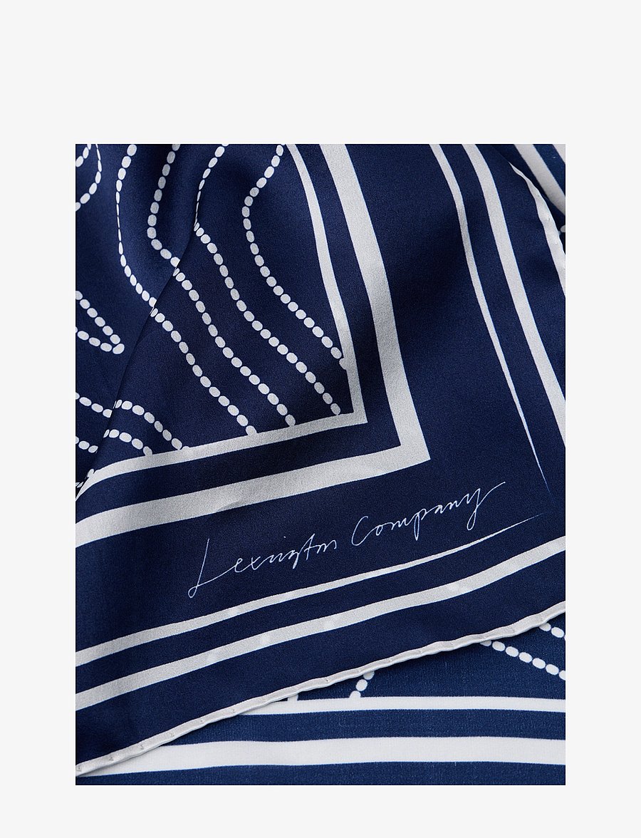 Lexington Clothing - Small Starfish Printed Silk Scarf - tynde tørklæder - blue print - 1