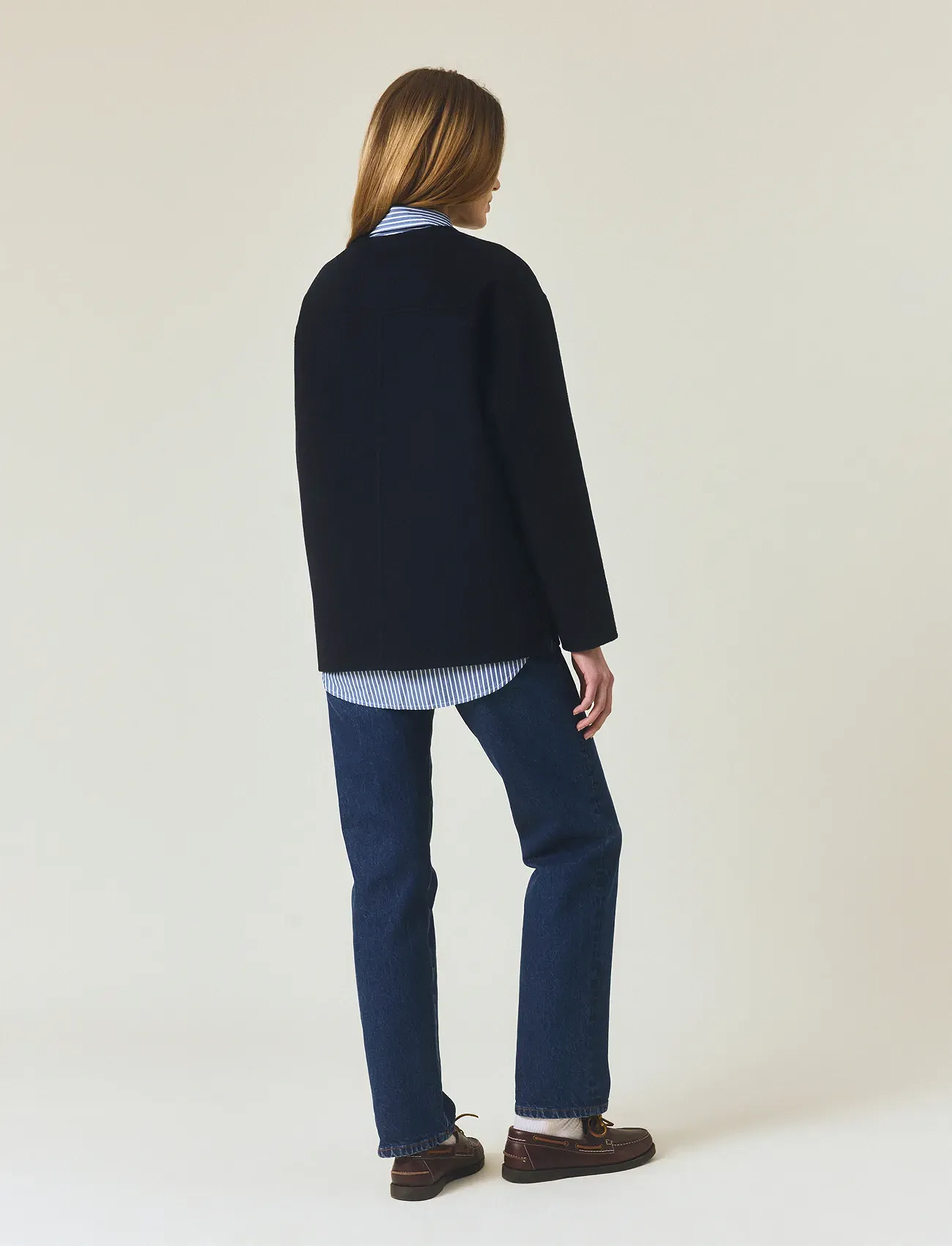 Lexington Clothing - Double Faced Wool Blend Jacket - wool jackets - navy - 3