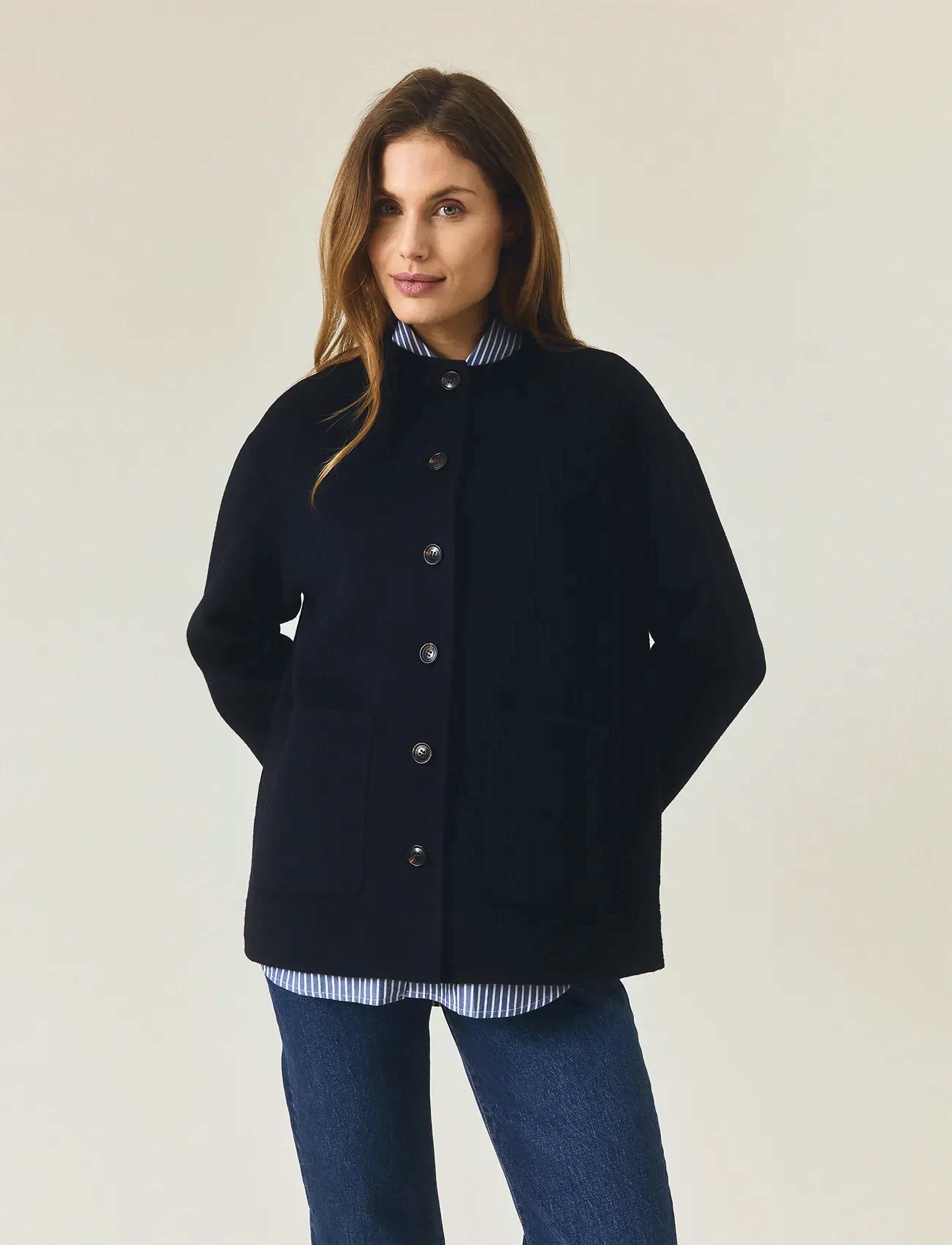 Lexington Clothing - Double Faced Wool Blend Jacket - navy - 4