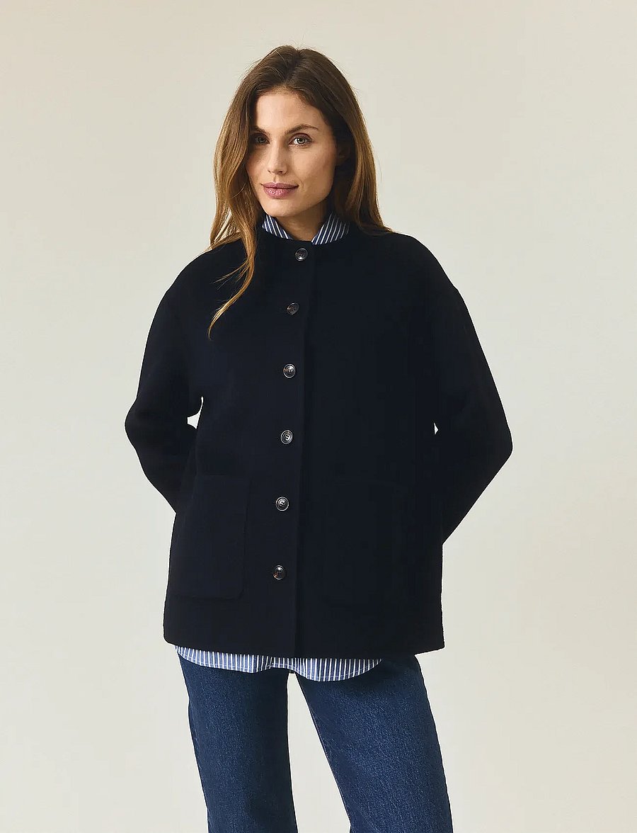 Lexington Clothing - Double Faced Wool Blend Jacket - navy - 4