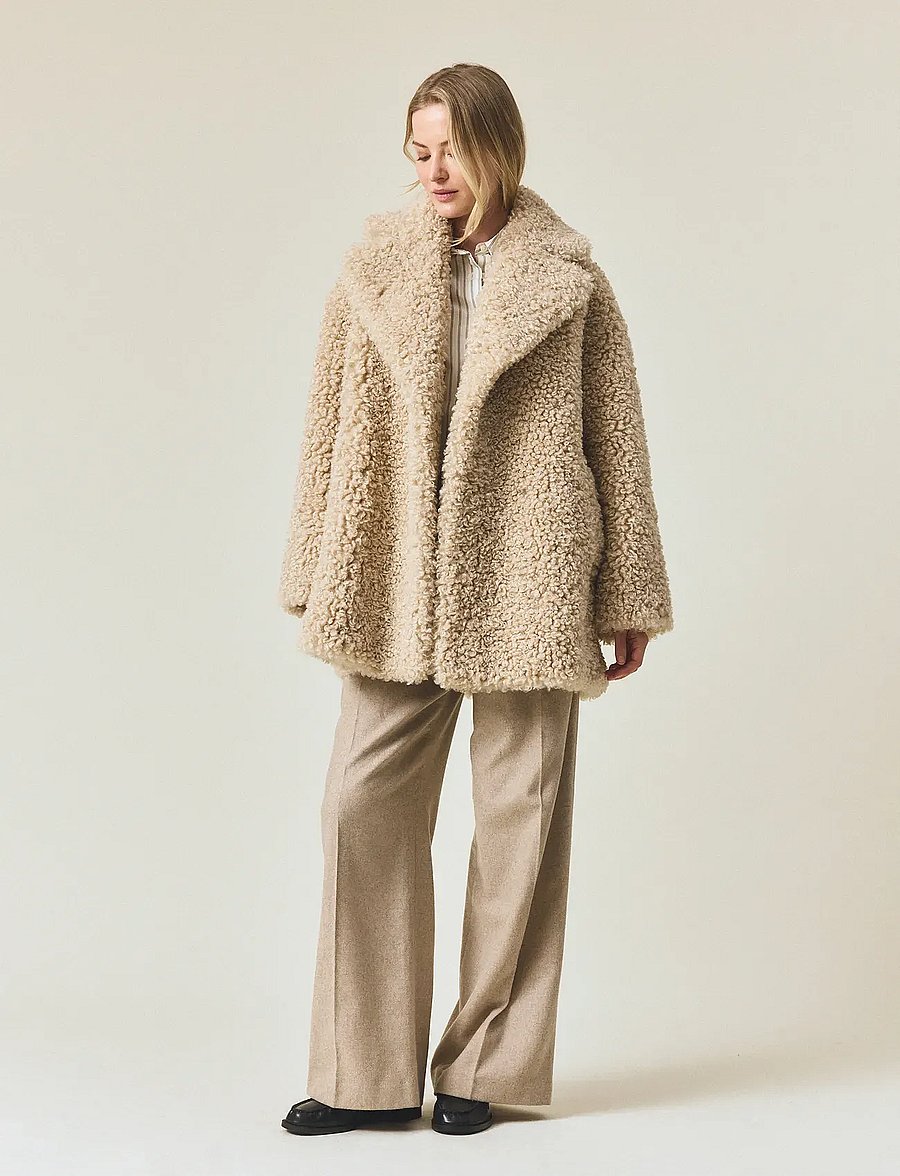 Lexington Clothing - Shearling Coat - tekoturkikset - light beige - 0
