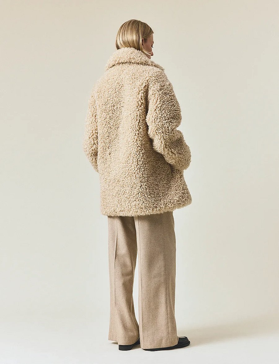 Lexington Clothing - Shearling Coat - tekoturkikset - light beige - 3