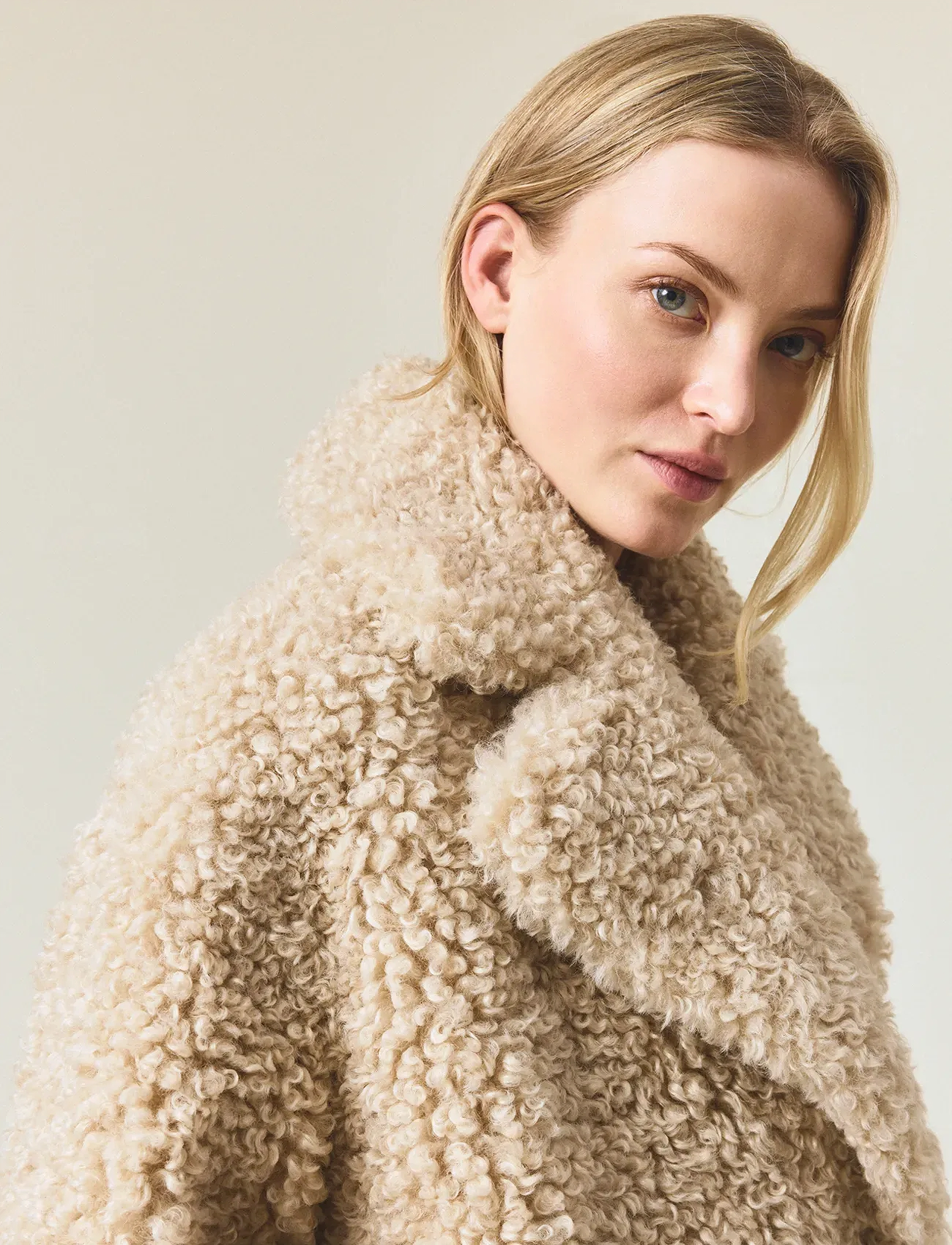Lexington Clothing - Shearling Coat - overtøj - light beige - 4