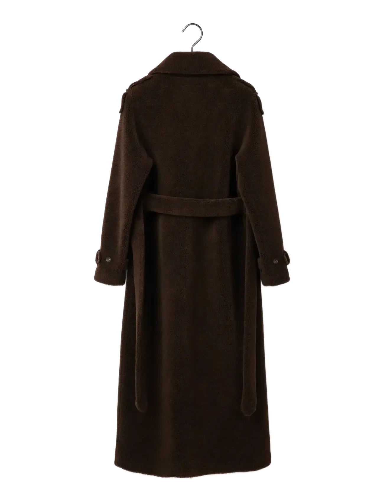 Lexington Clothing - Maxi Belted Wool Blend Teddy Coat - vihmamantlid - dark brown - 2