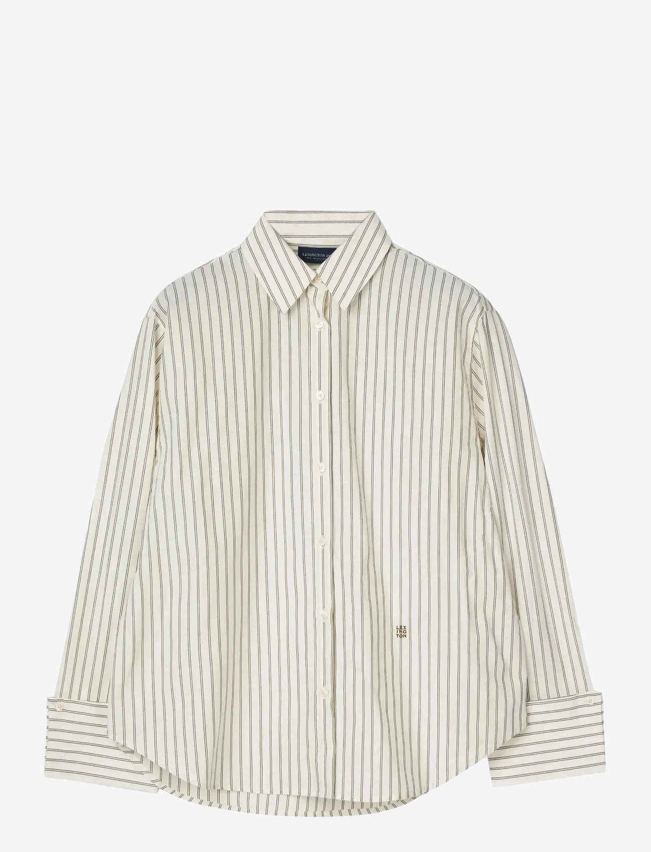 Lexington Clothing - Folded Cuffs Oversized Striped Shirt - green/white stripe - 1