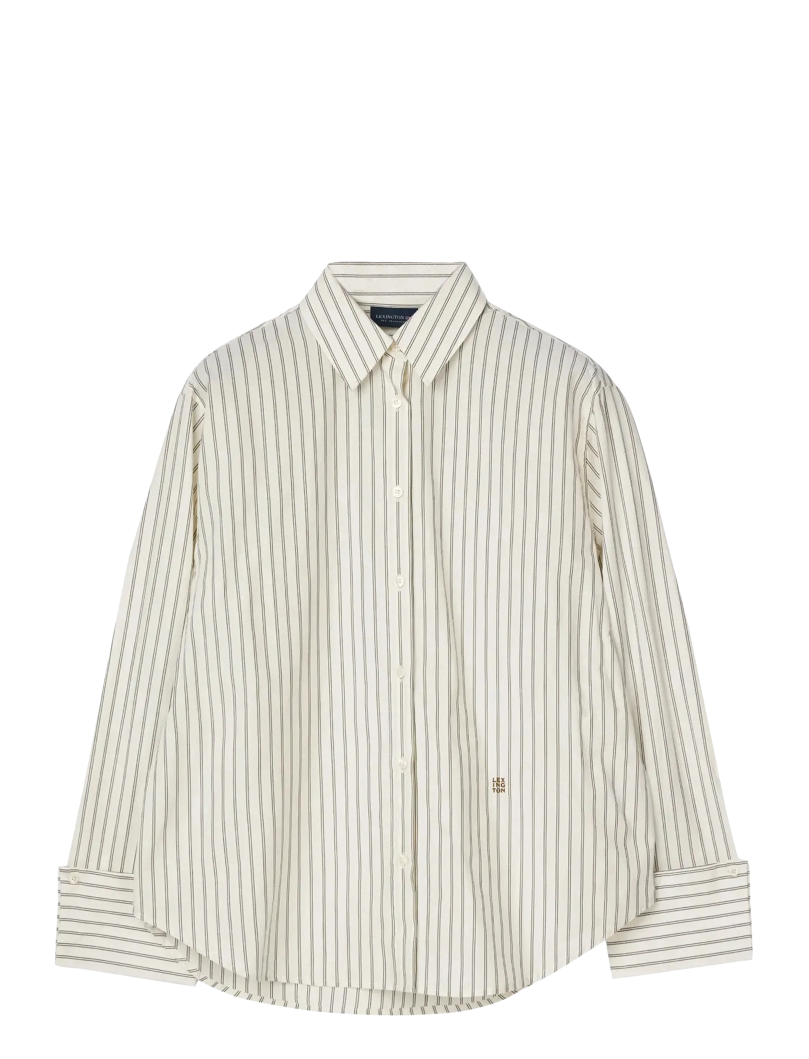Lexington Clothing - Folded Cuffs Oversized Striped Shirt - green/white stripe - 1