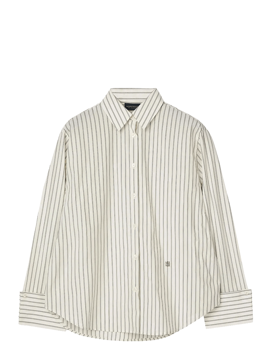 Lexington Clothing - Folded Cuffs Oversized Striped Shirt - green/white stripe - 1