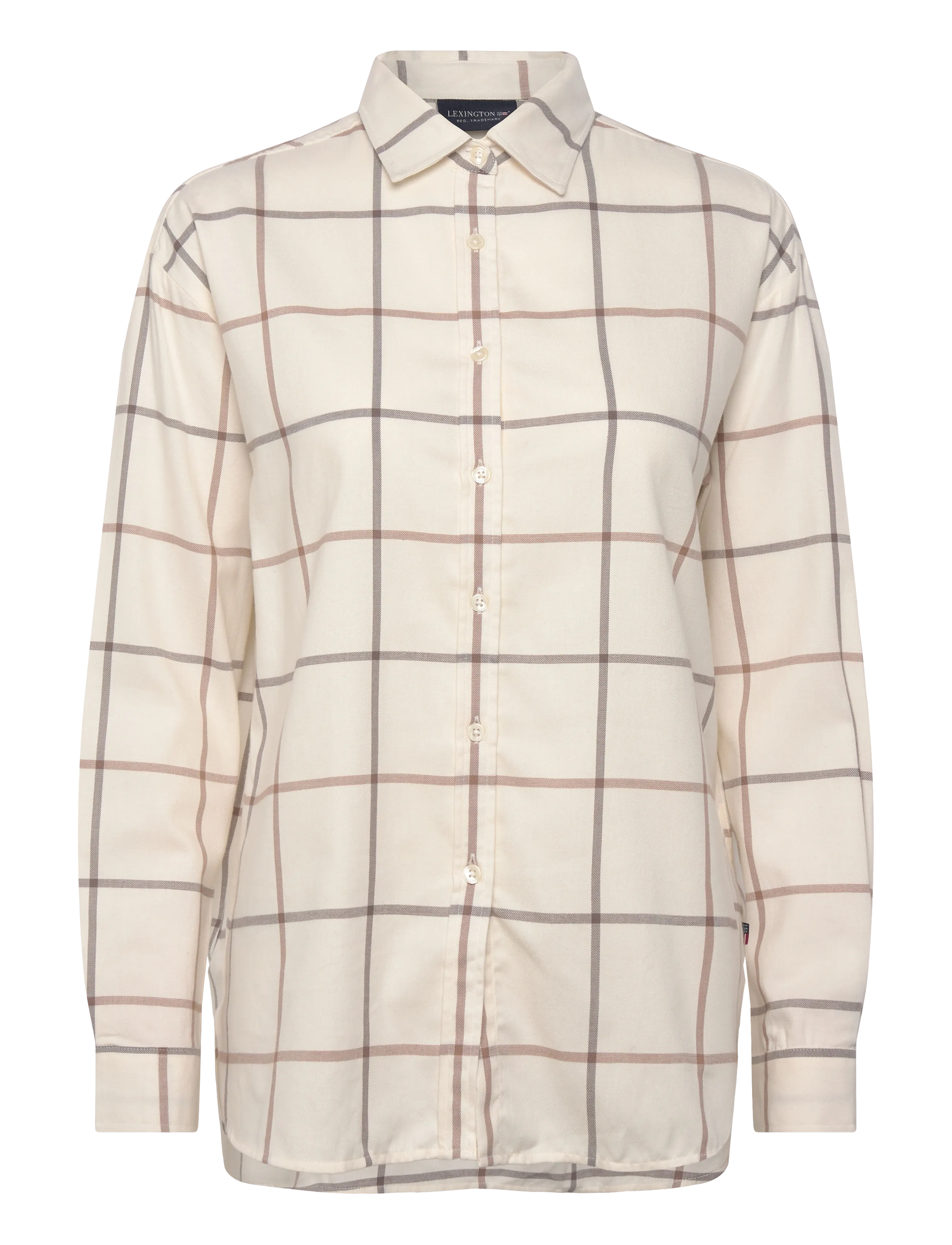 Lexington Clothing - Casual Organic Cotton Check Flannel Shirt - grey/beige check - 1
