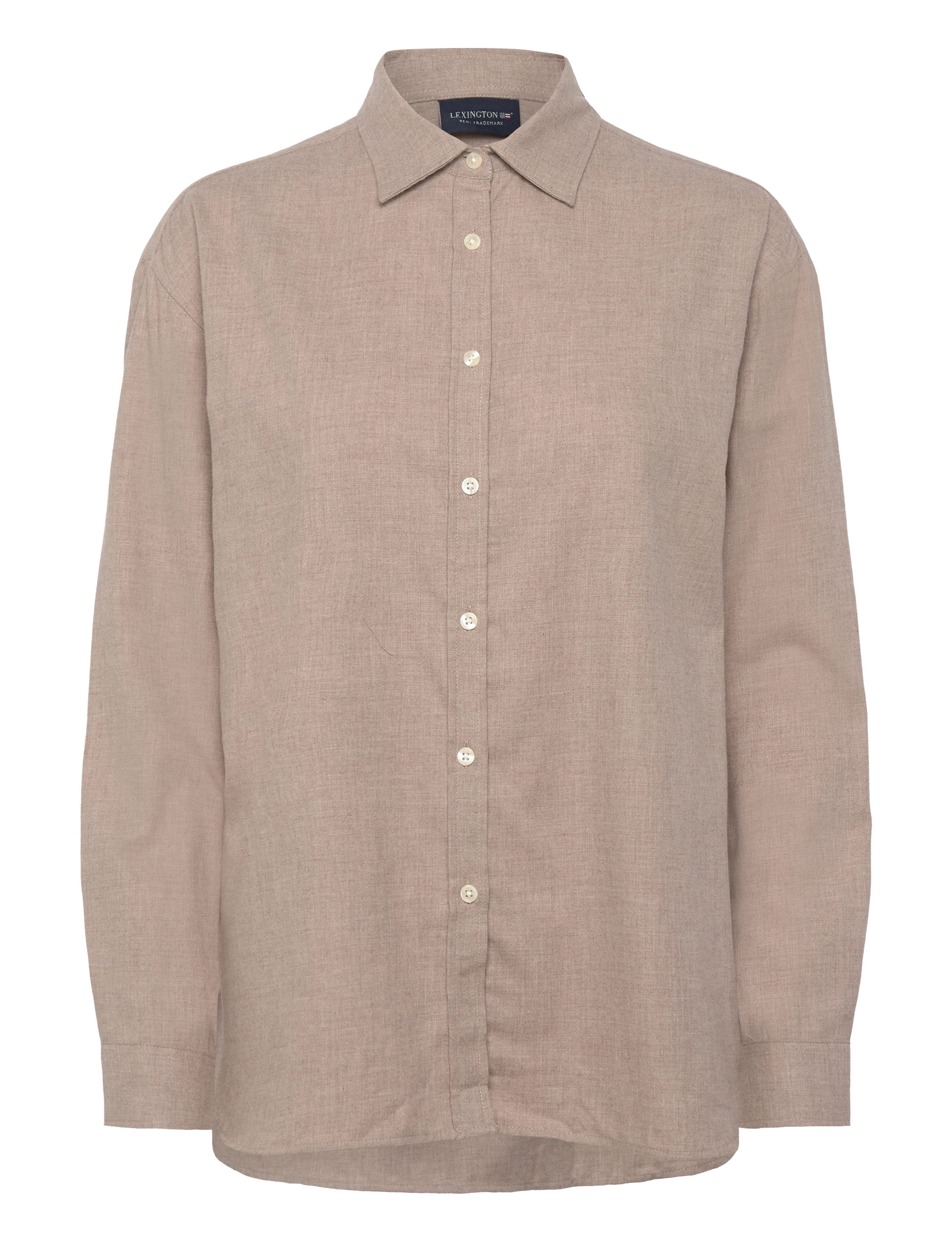 Lexington Clothing Casual Cotton Flannel Solid Shirt, M, Shirts, Beige - Long-sleeved, Frauen