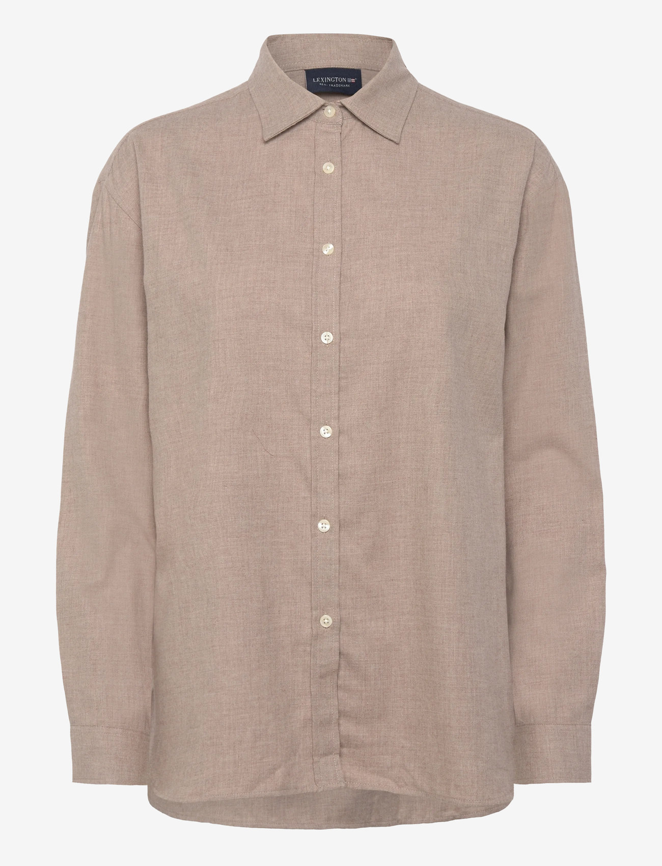 Lexington Clothing - Casual Cotton Flannel Solid Shirt - long-sleeved shirts - brown melange - 0