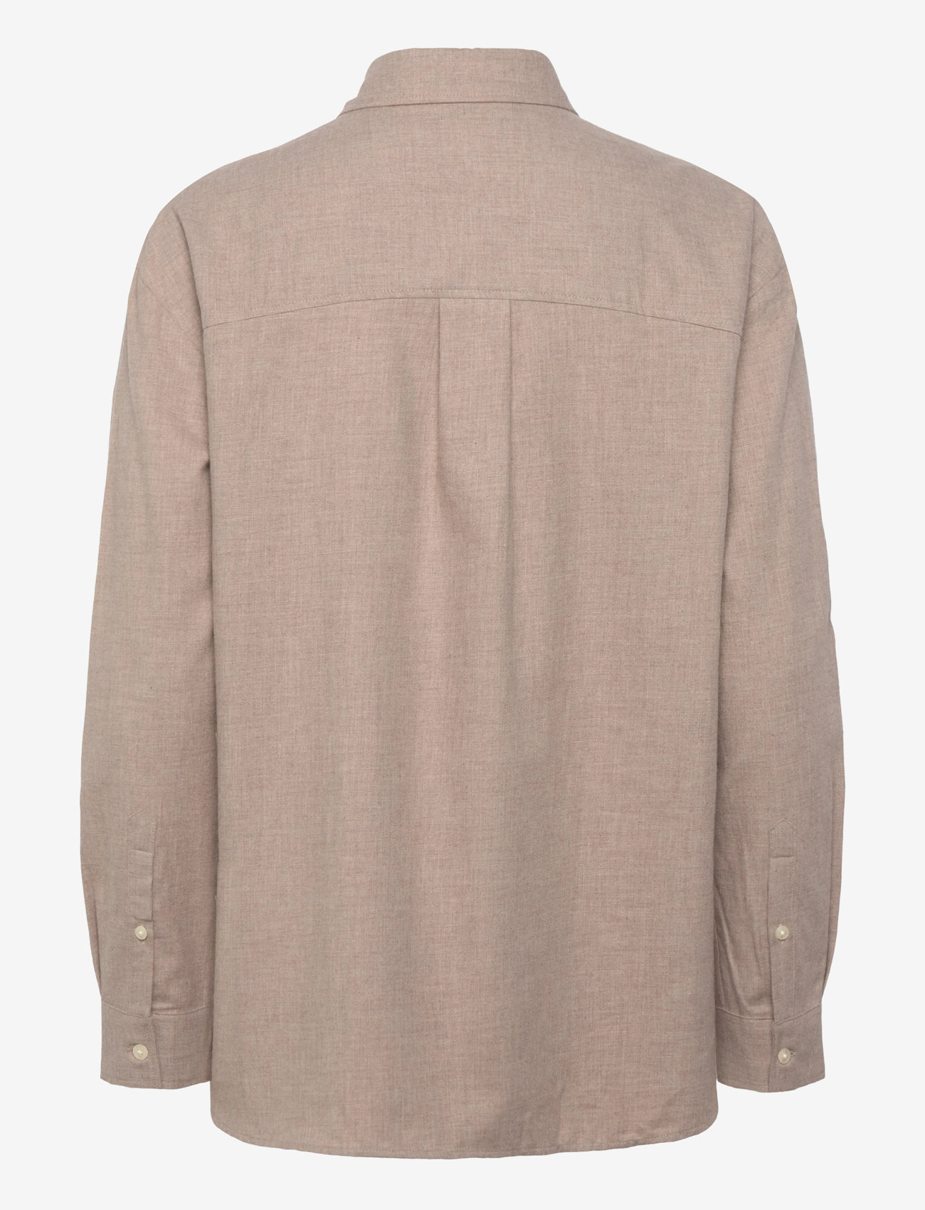 Lexington Clothing - Casual Cotton Flannel Solid Shirt - long-sleeved shirts - brown melange - 1