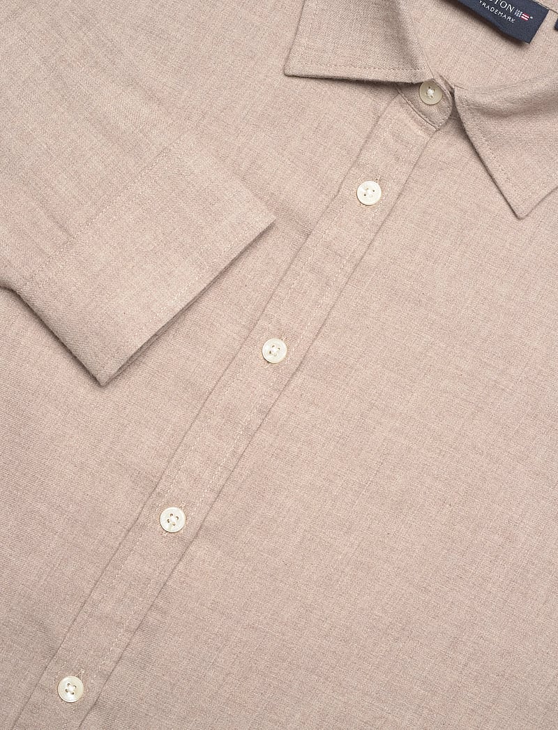 Lexington Clothing - Casual Cotton Flannel Solid Shirt - long-sleeved shirts - brown melange - 2