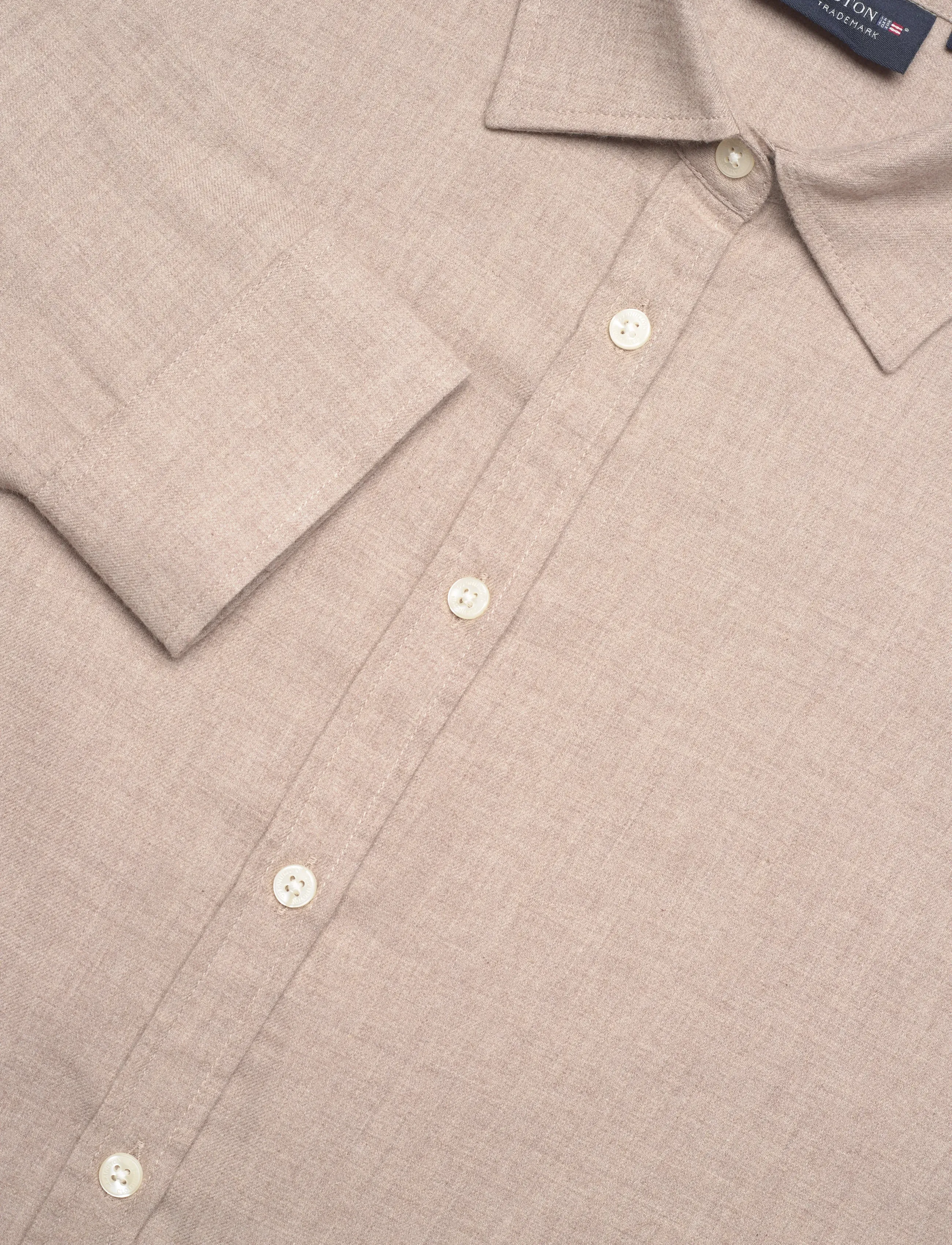 Lexington Clothing - Casual Cotton Flannel Solid Shirt - pitkähihaiset kauluspaidat - brown melange - 2