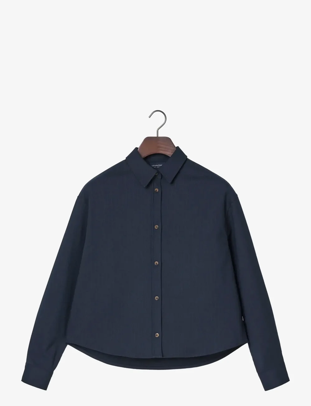 Lexington Clothing - Cropped Pinstripe Shirt - långärmade skjortor - dark blue/brown stripe - 1