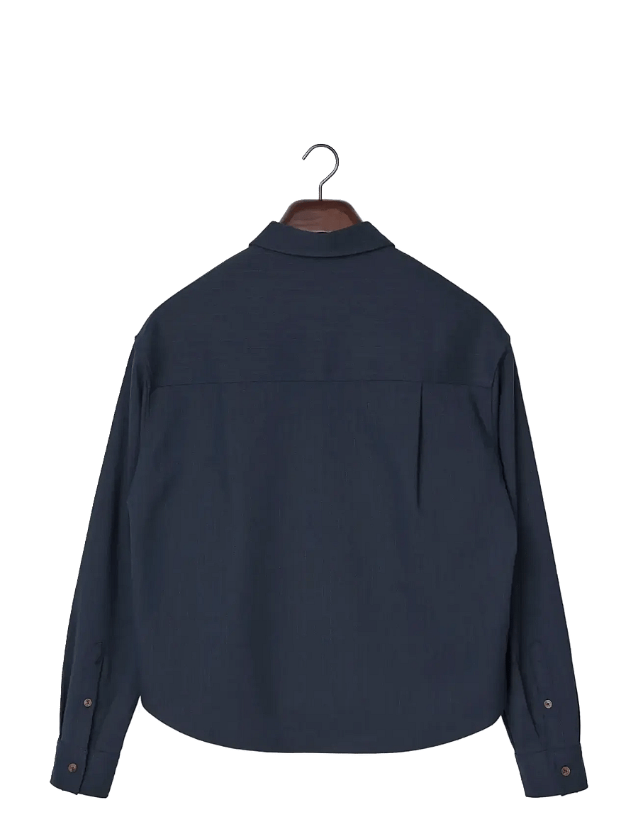 Lexington Clothing - Cropped Pinstripe Shirt - langermede skjorter - dark blue/brown stripe - 2