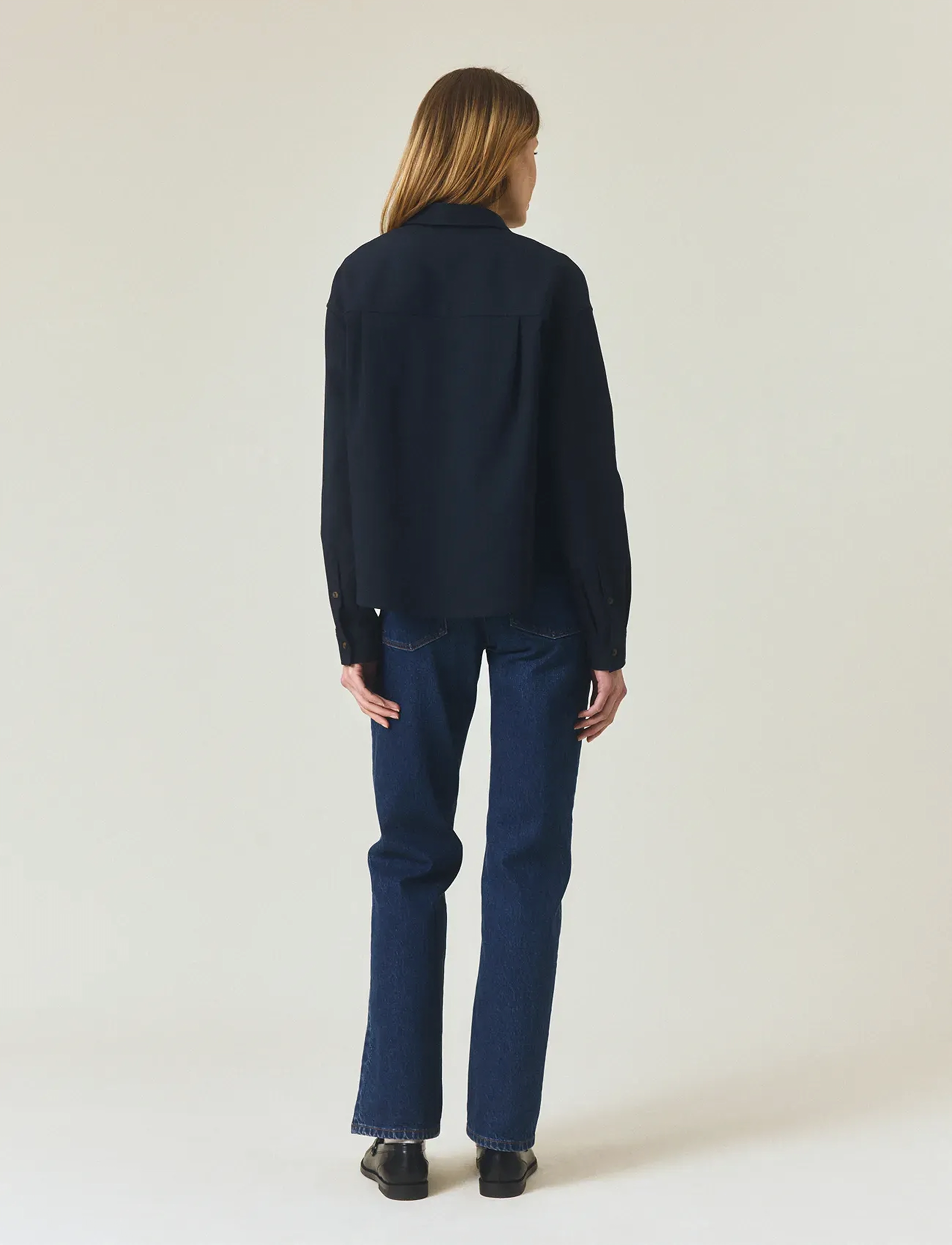 Lexington Clothing - Cropped Pinstripe Shirt - langermede skjorter - dark blue/brown stripe - 3