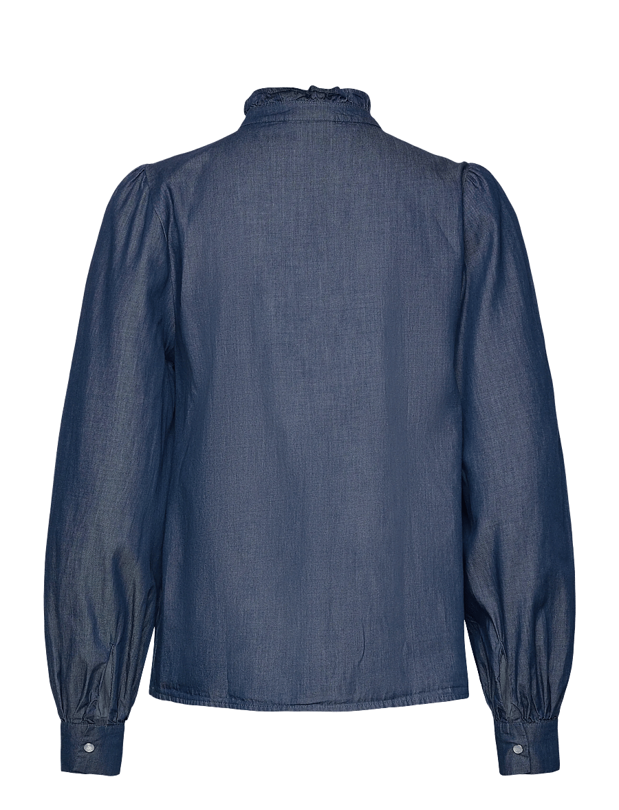 Lexington Clothing - Denim Frill Blouse - jeanshemden - medium blue denim - 2
