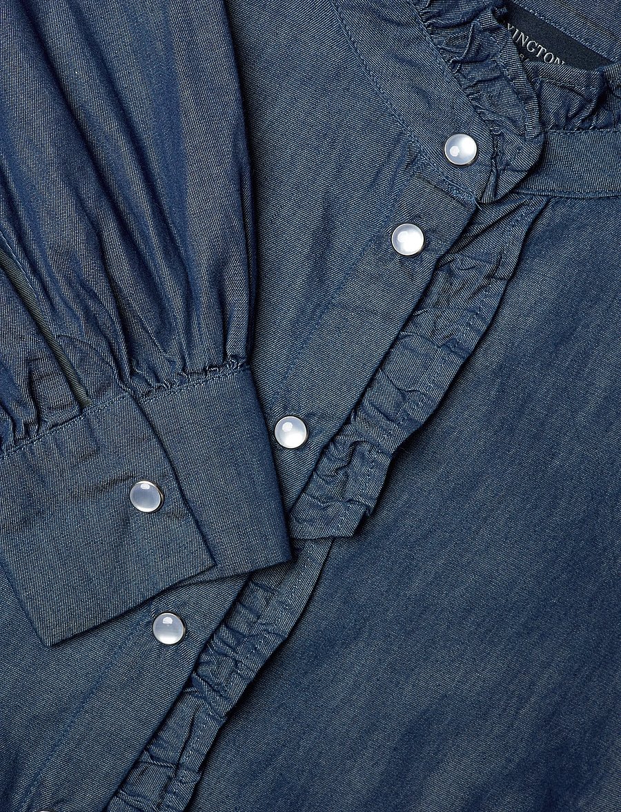 Lexington Clothing - Denim Frill Blouse - jeanshemden - medium blue denim - 5