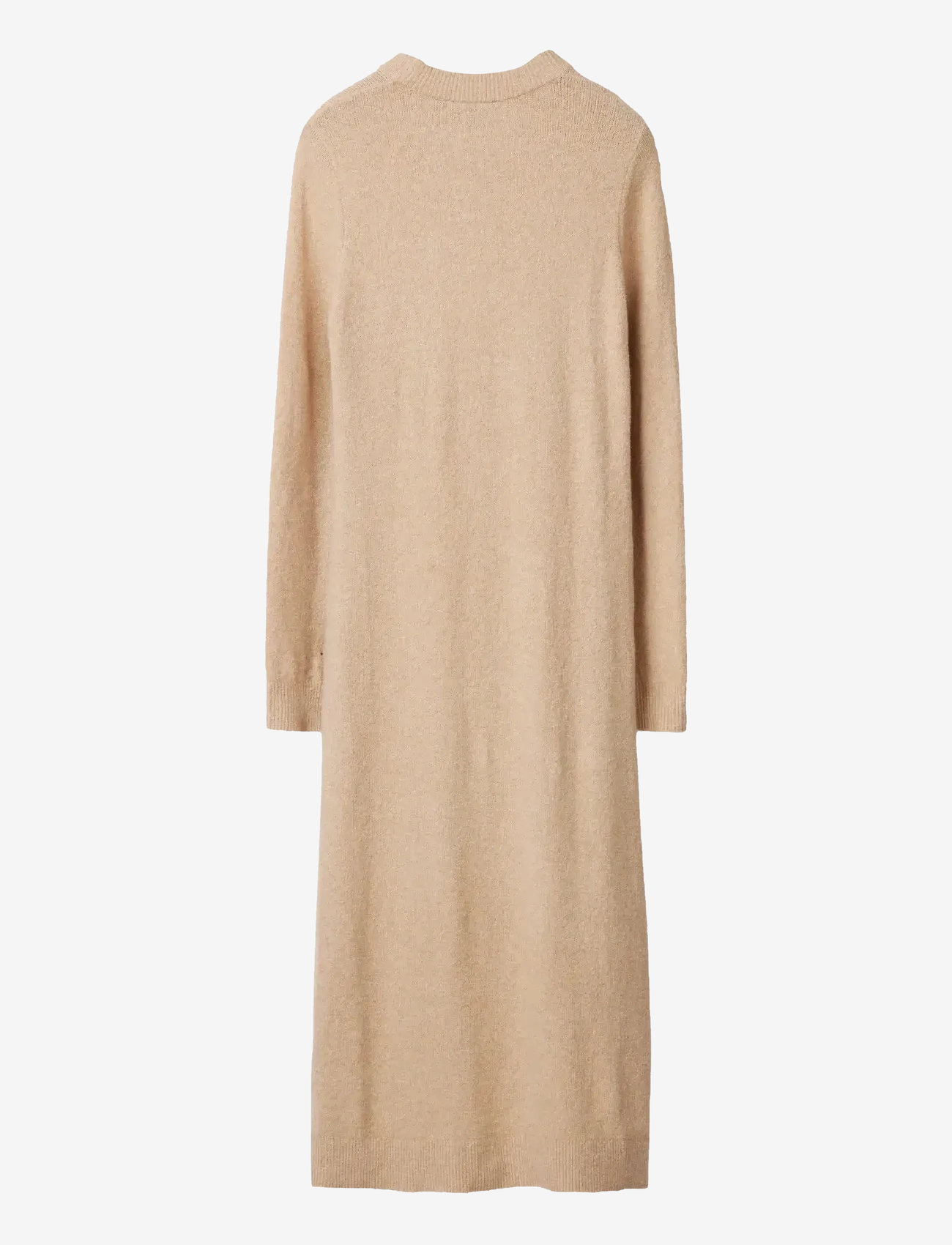 Lexington Clothing - Straight Fit Midi Knitted Dress - stickade klänningar - light beige melange - 2
