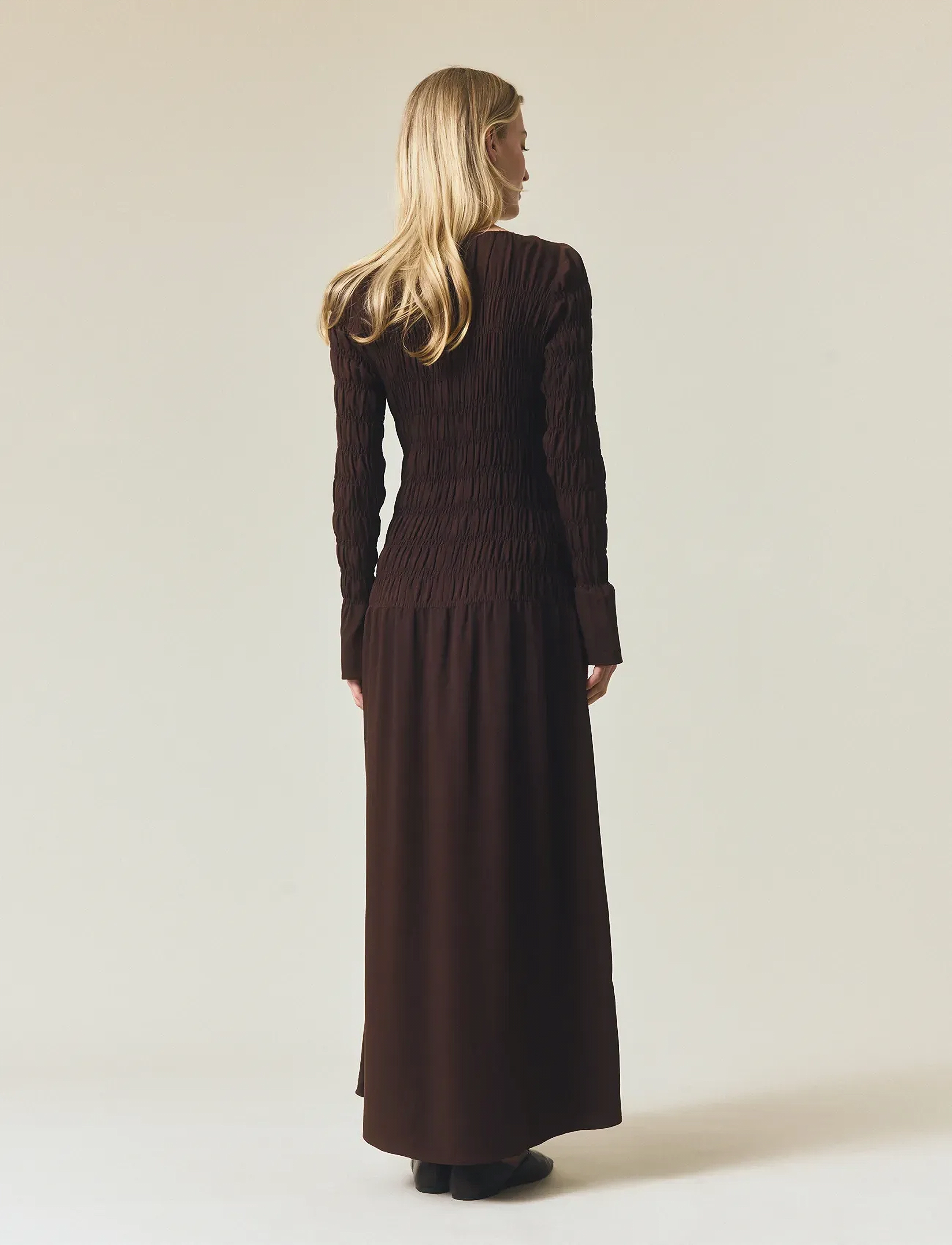 Lexington Clothing - Smock Detail Maxi Dress - robes de soirée - dark brown - 2