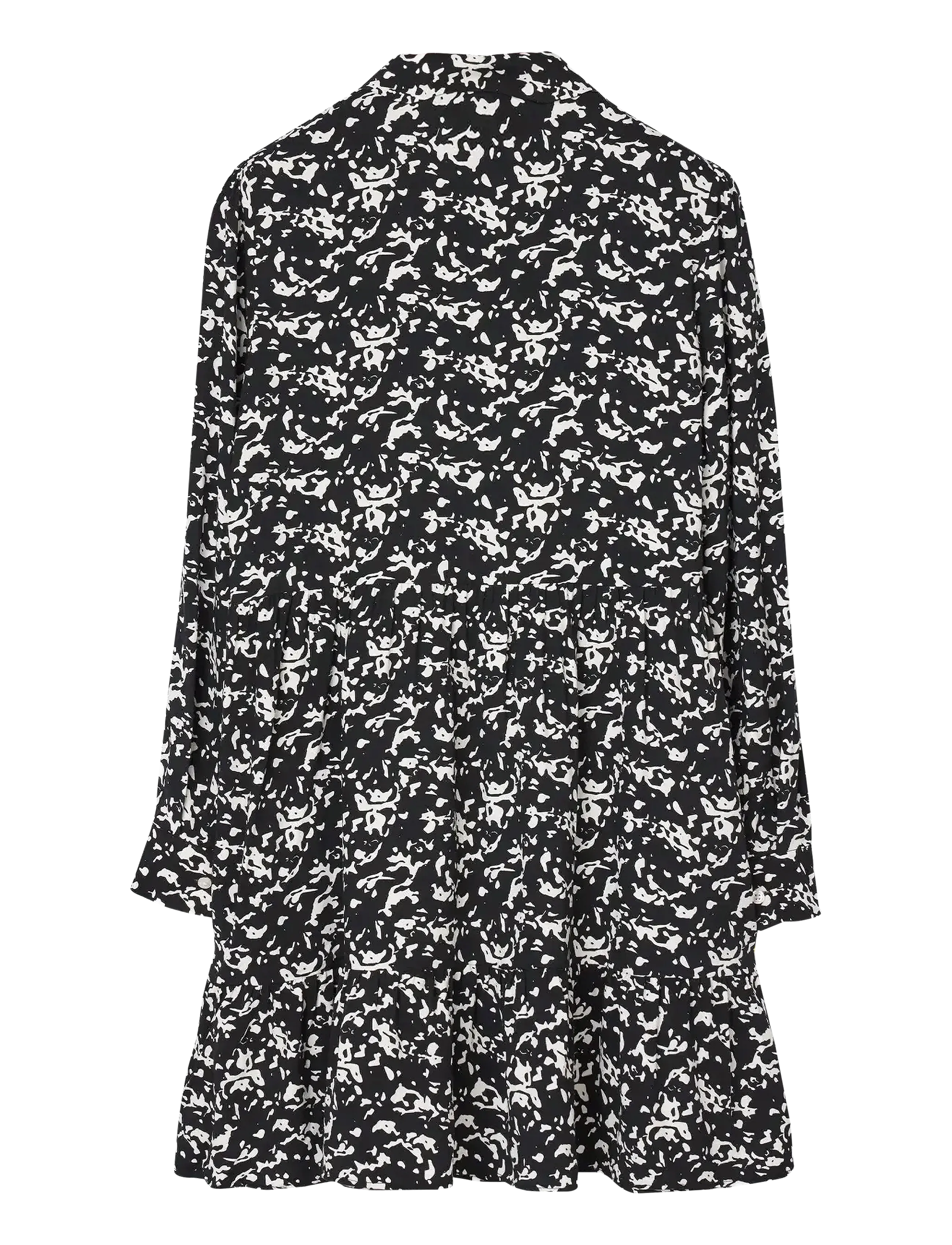 Lexington Clothing - Printed Frill Tunic Dress - overhemdjurken - black/white print - 2