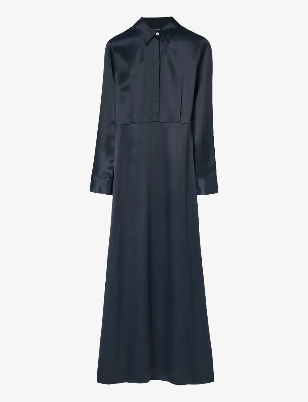 Lexington Clothing - Maxi Satin Shirt Dress - hemdkleider - navy - 1