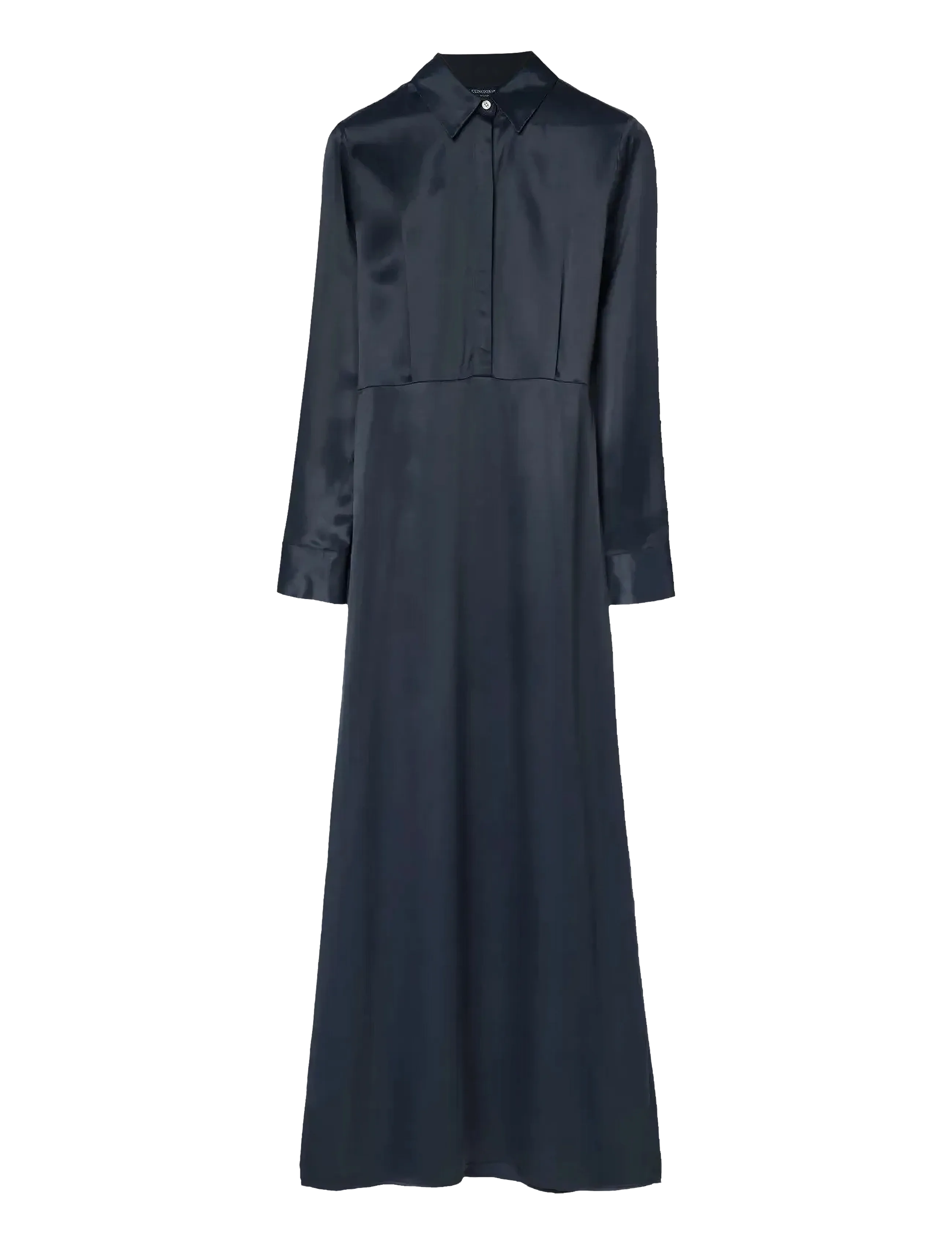 Lexington Clothing Maxi Satin Shirt Dress - Lexington Clothing - NAVY / navy