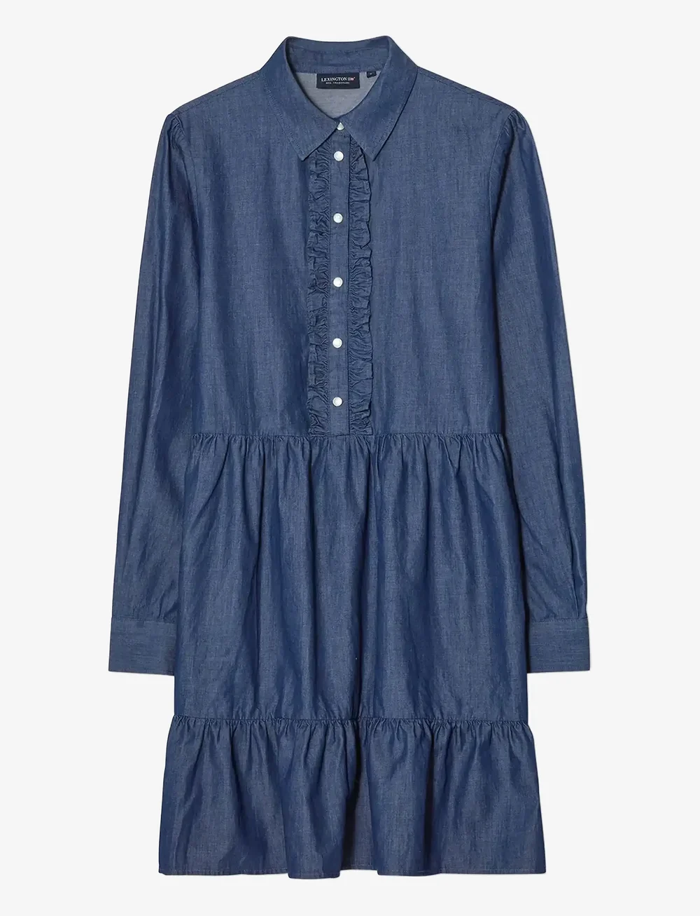 Lexington Clothing - Denim Frill Tunic Dress - kreklkleitas - medium blue denim - 1