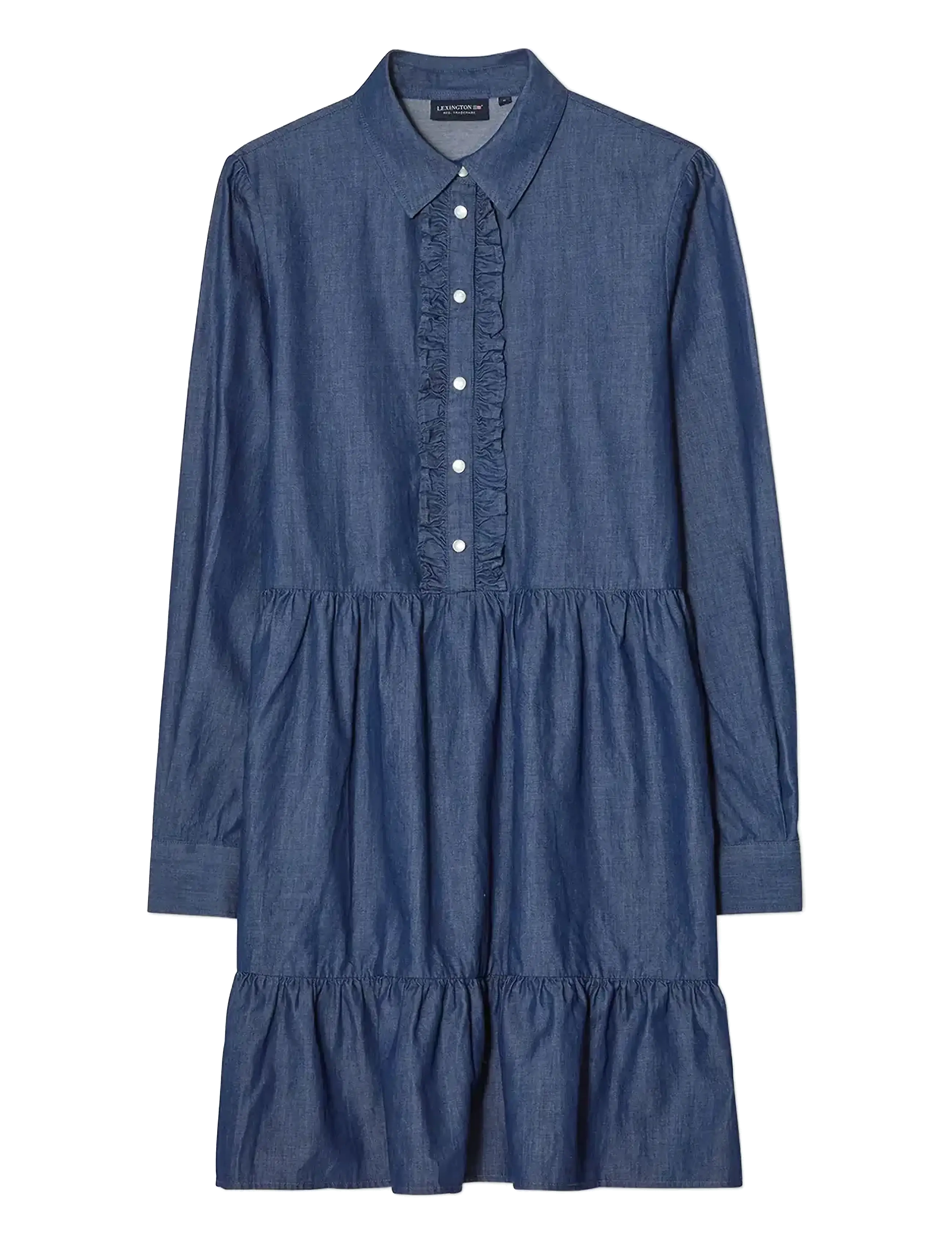 Lexington Clothing - Denim Frill Tunic Dress - medium blue denim - 1