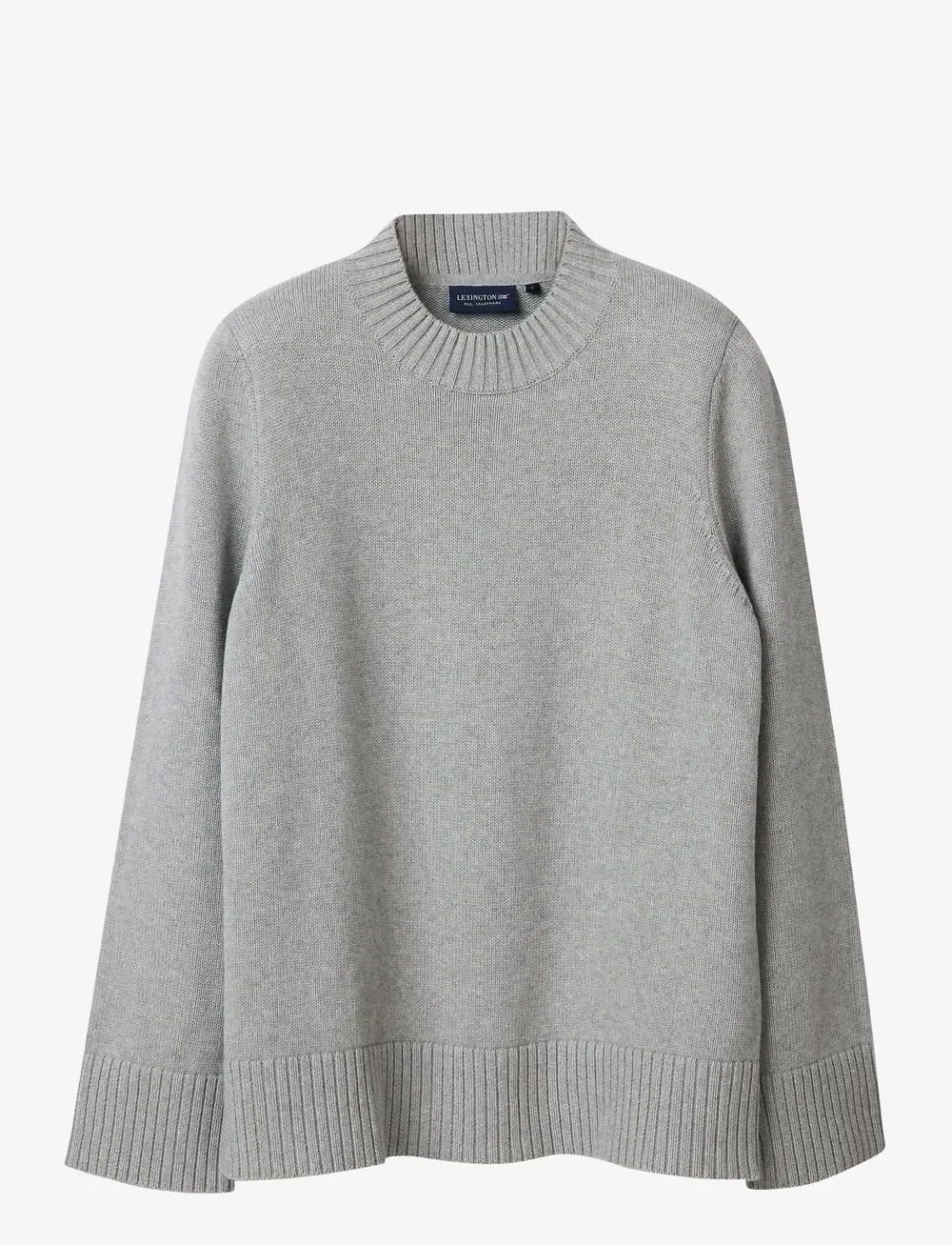 Lexington Clothing - Cashmere Blend Shoulder Padded Knitted Sweater - striktrøjer - gray melange - 1