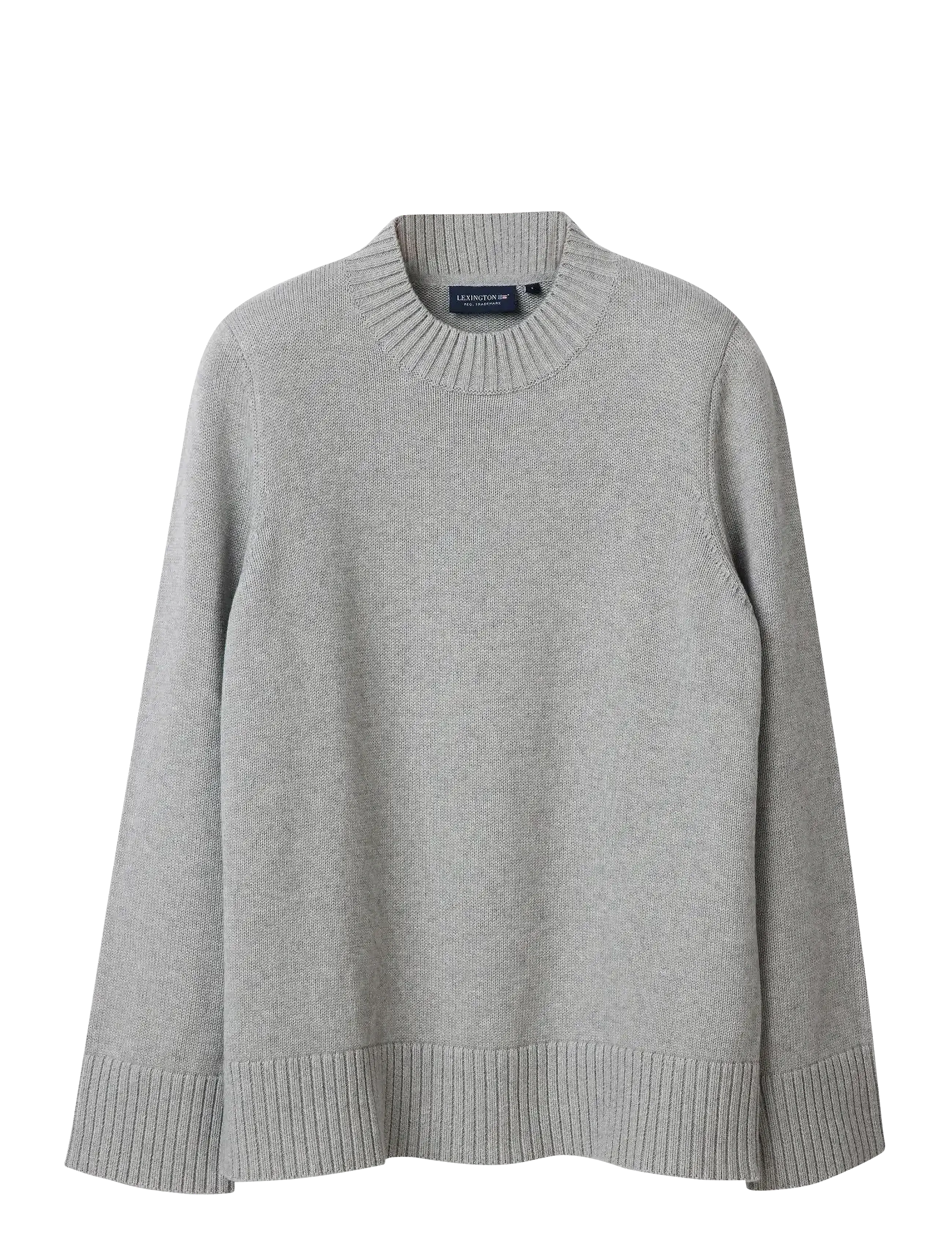 Lexington Clothing - Cashmere Blend Shoulder Padded Knitted Sweater - gray melange - 1