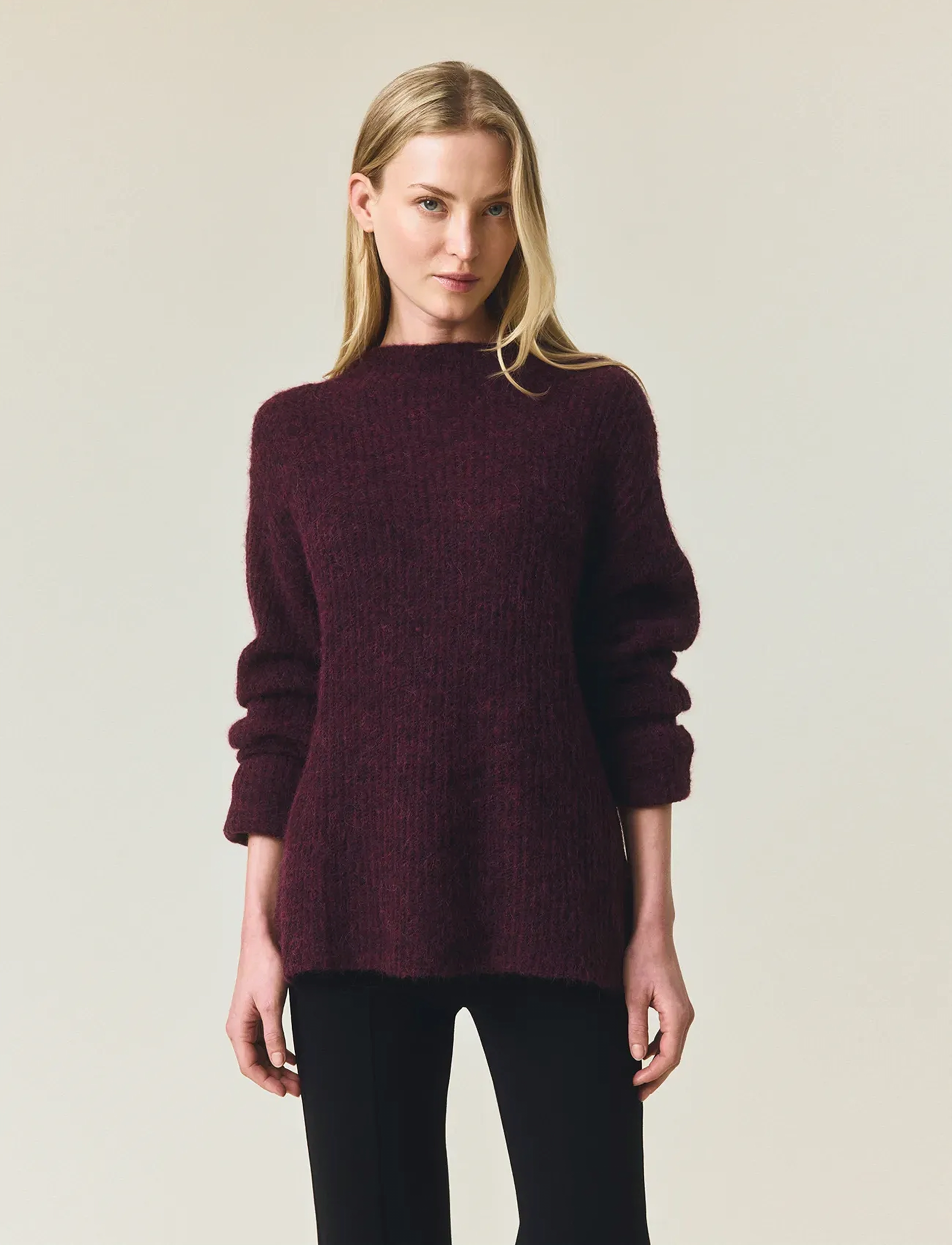 Alpaca Blend Mock Neck Sweater 3