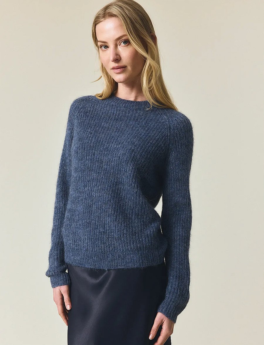 Lexington Clothing - Alpaca Blend Raglan Sweater - sviitrid - blue - 4