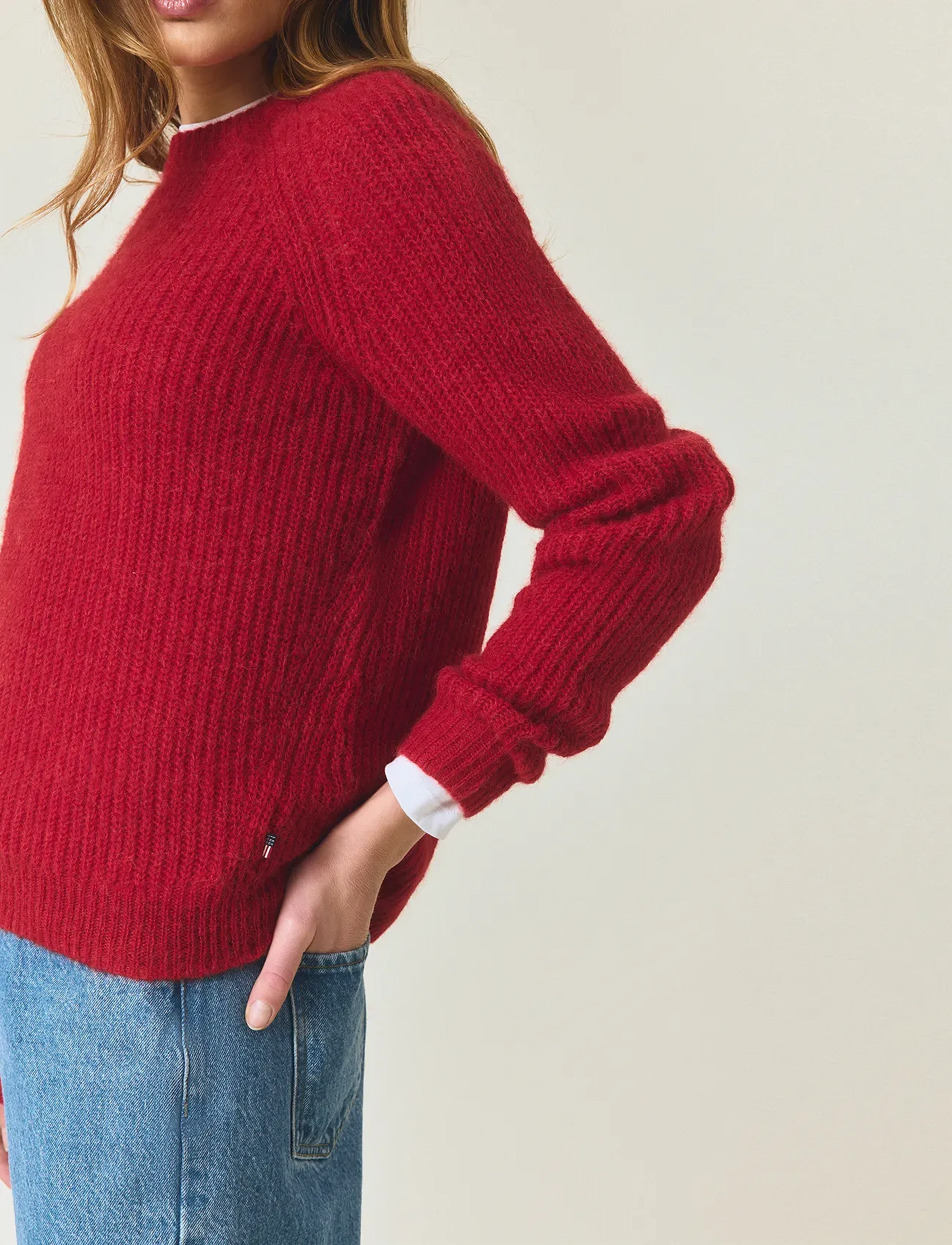 Lexington Clothing - Alpaca Blend Raglan Sweater - pullover - red - 4