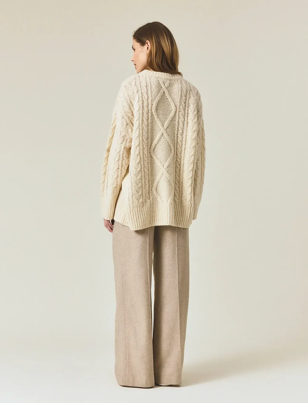 Lexington Clothing - Chunky Cable Knit Sweater - stickade tröjor - offwhite - 3